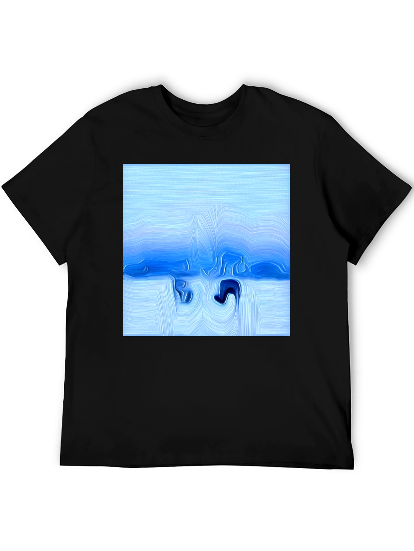 Abstract Blue Wave T-Shirt - Artistic Design