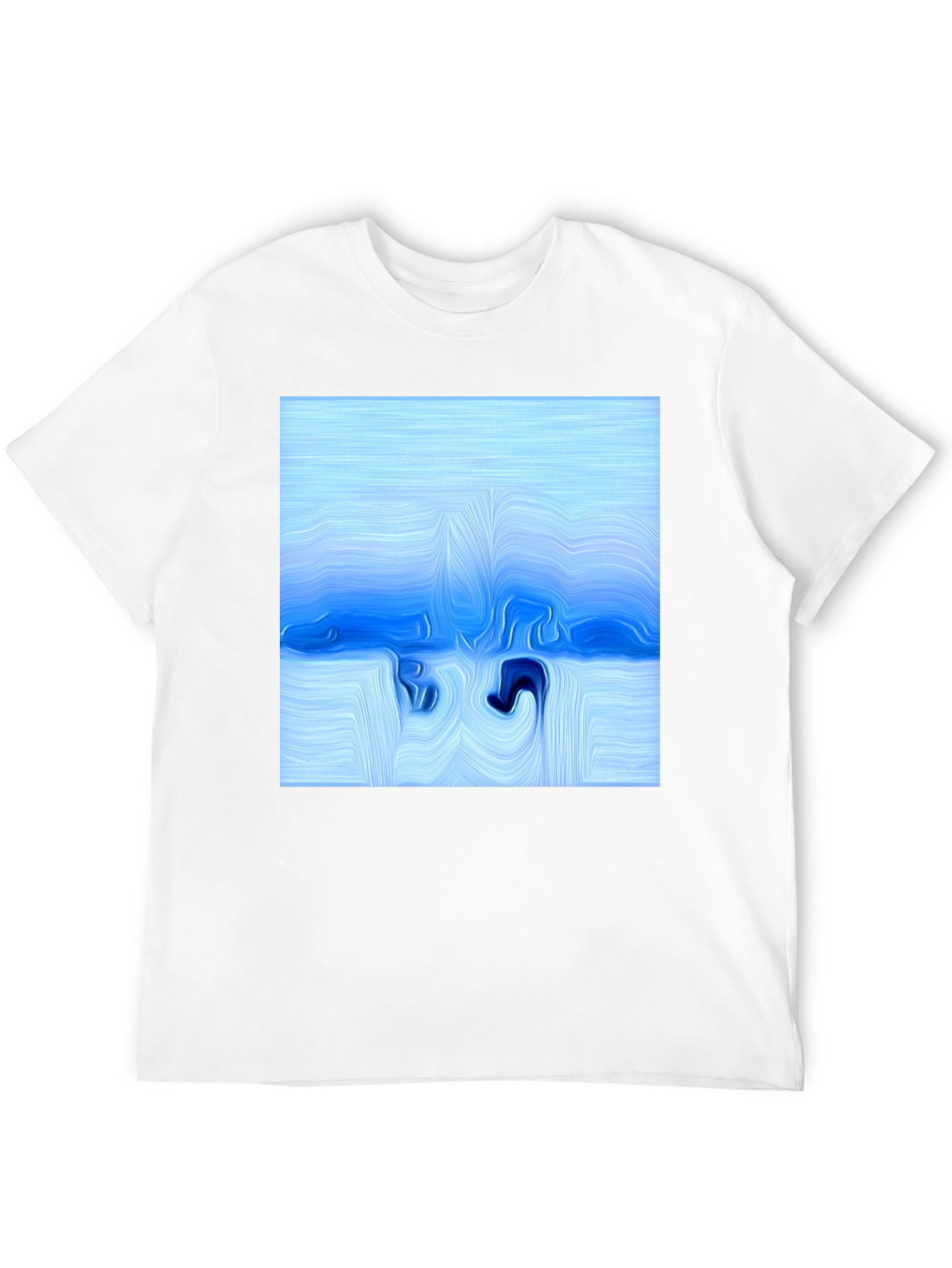Abstract Blue Wave T-Shirt - Artistic Design