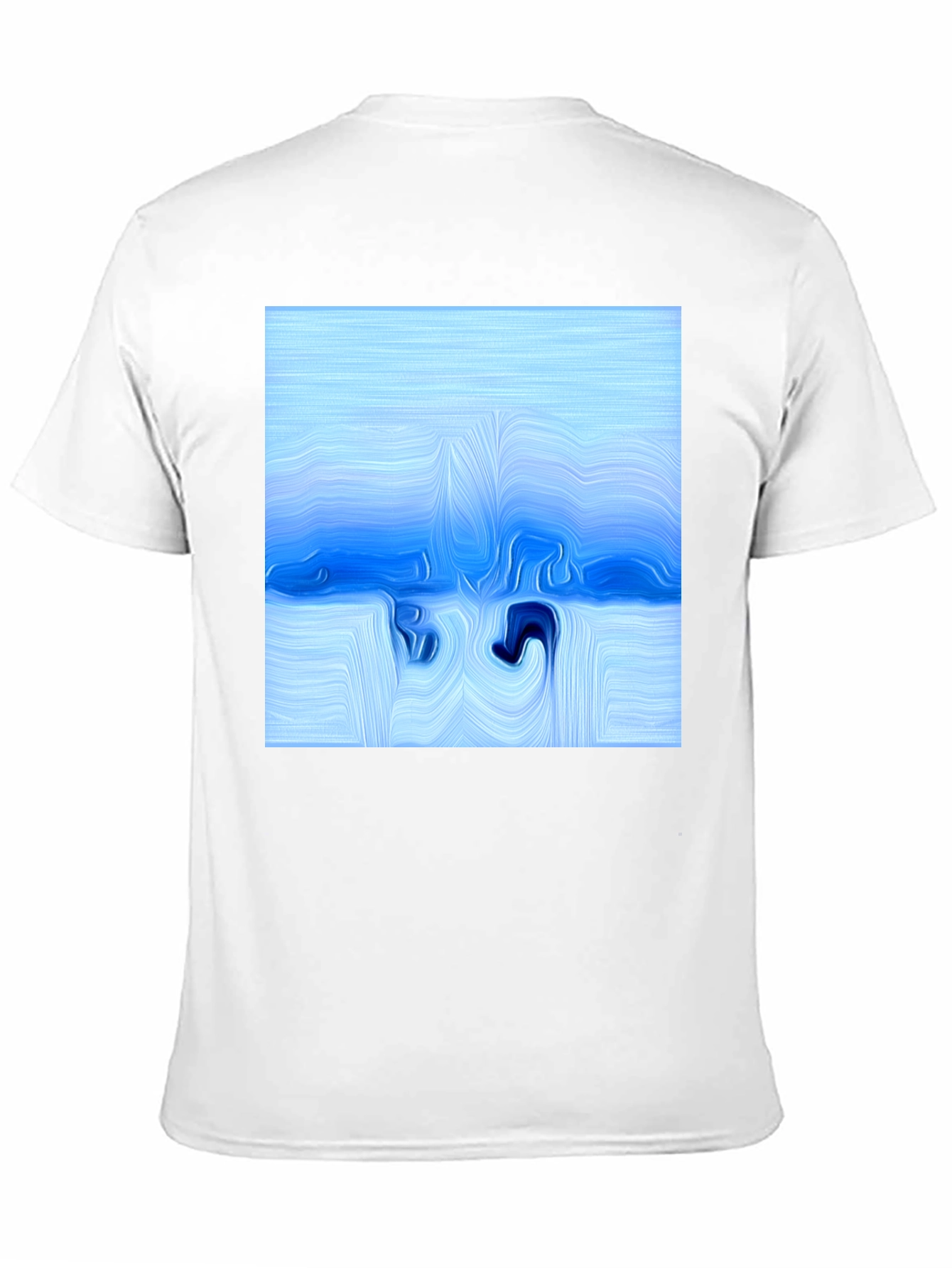 Abstract Blue Wave T-Shirt - Artistic Design