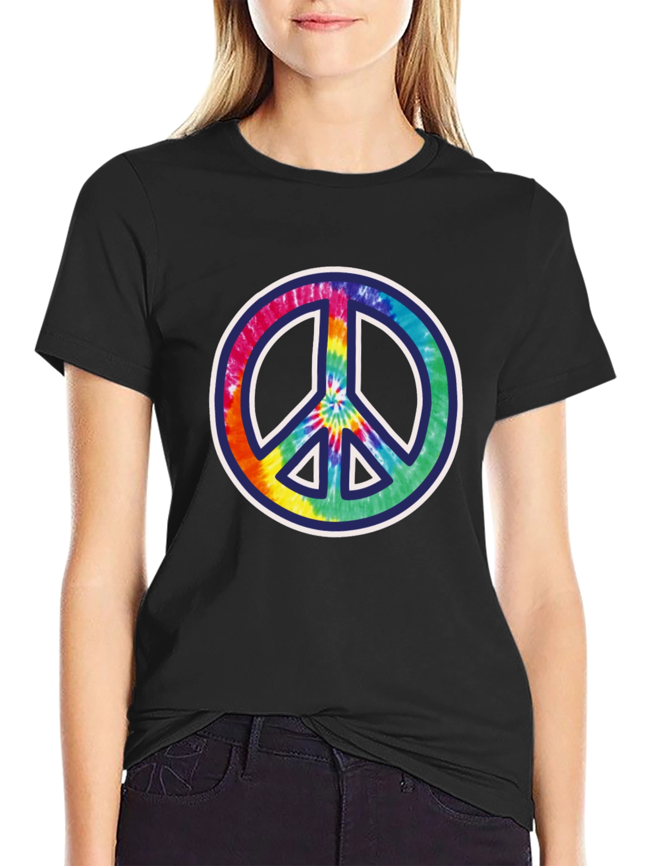Peace Sign Tie-Dye Graphic Tee - Mens