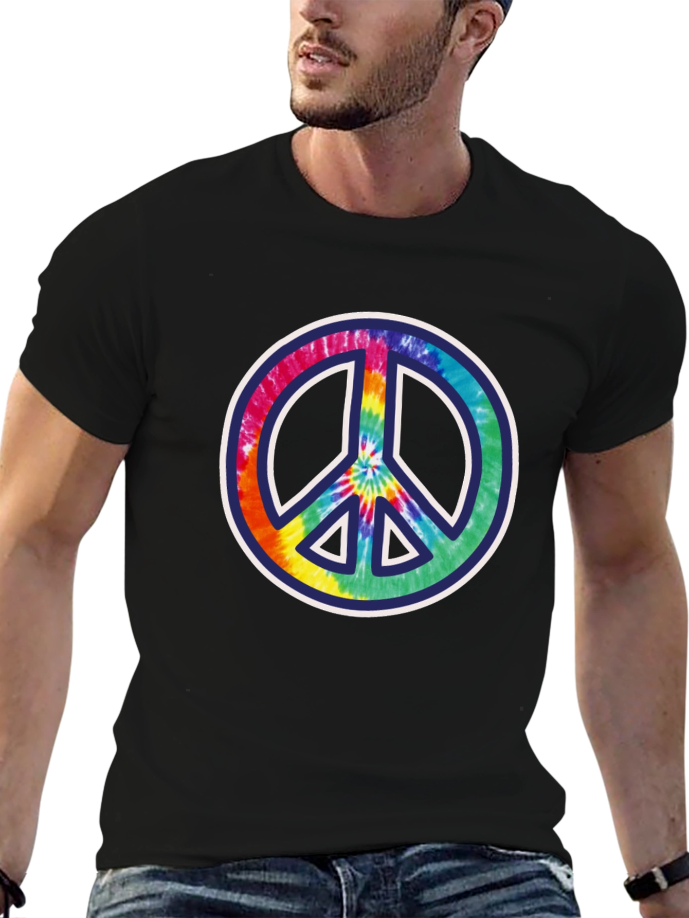 Peace Sign Tie-Dye Graphic Tee - Mens