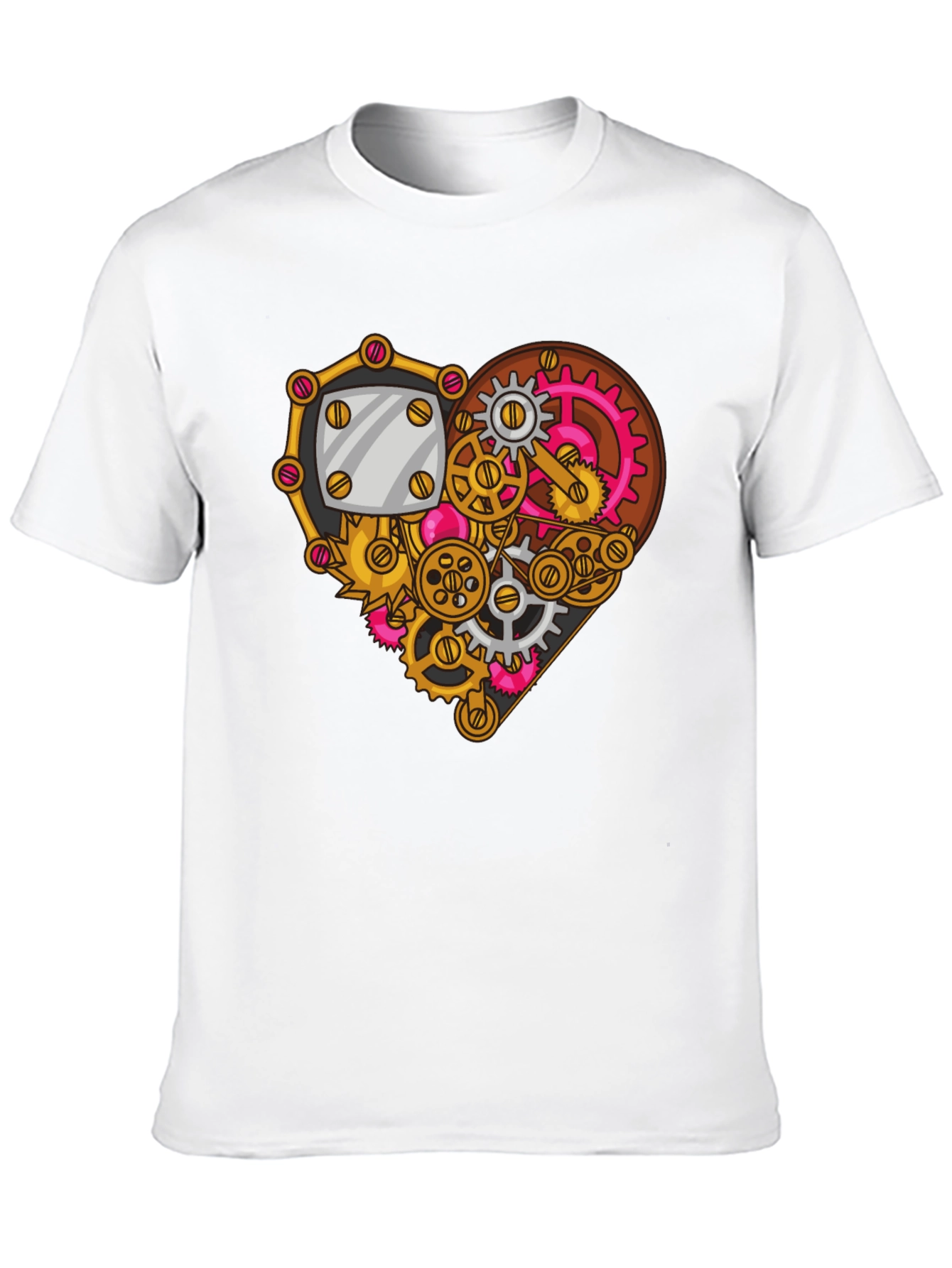 Steampunk Heart Gear Graphic Tee - Unique Design