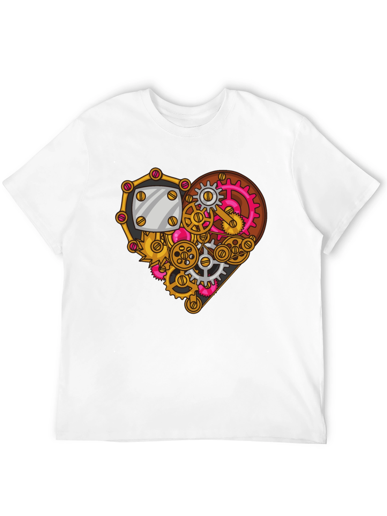 Steampunk Heart Gear Graphic Tee - Unique Design