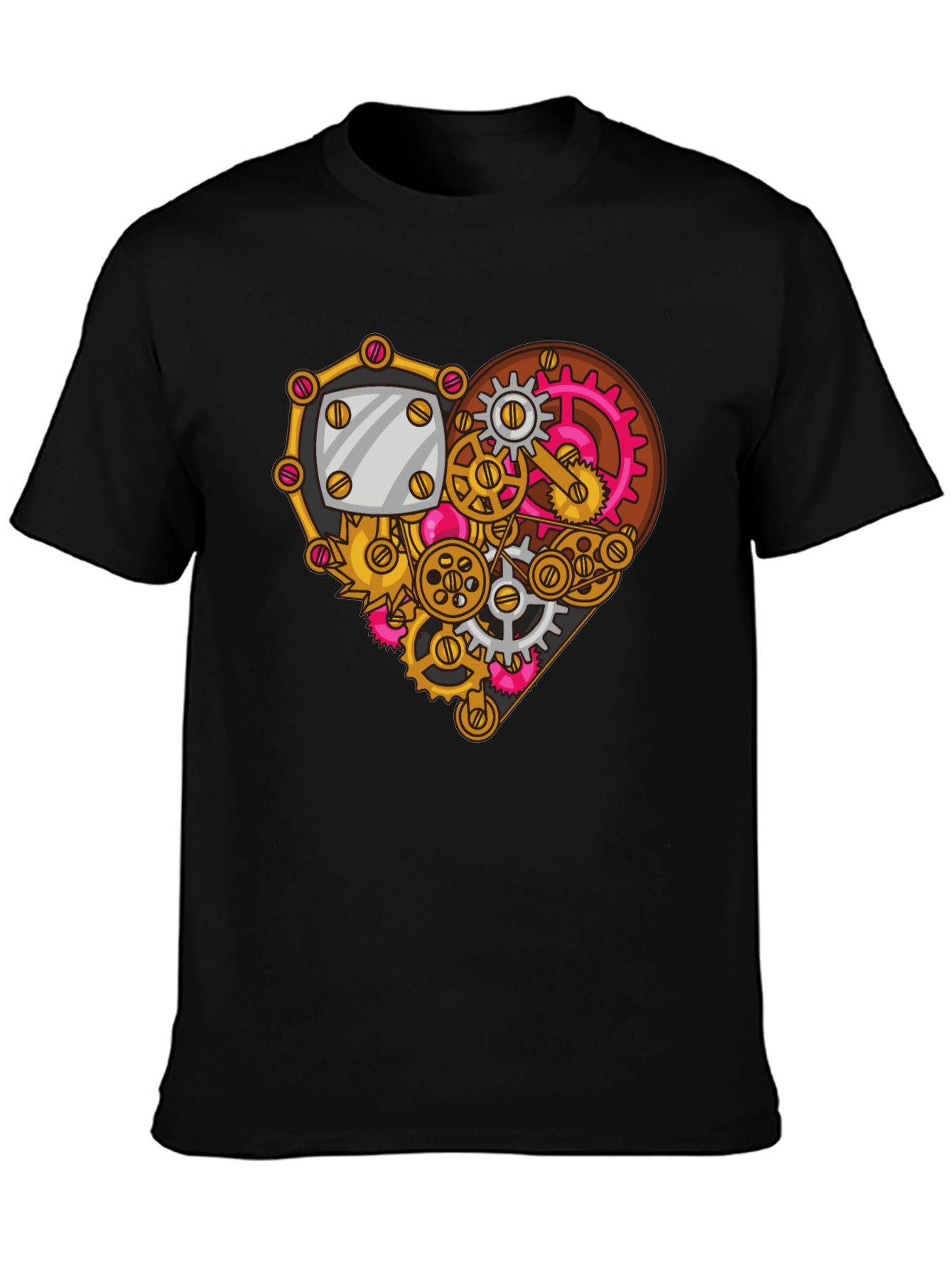 Steampunk Heart Gear Graphic Tee - Unique Design