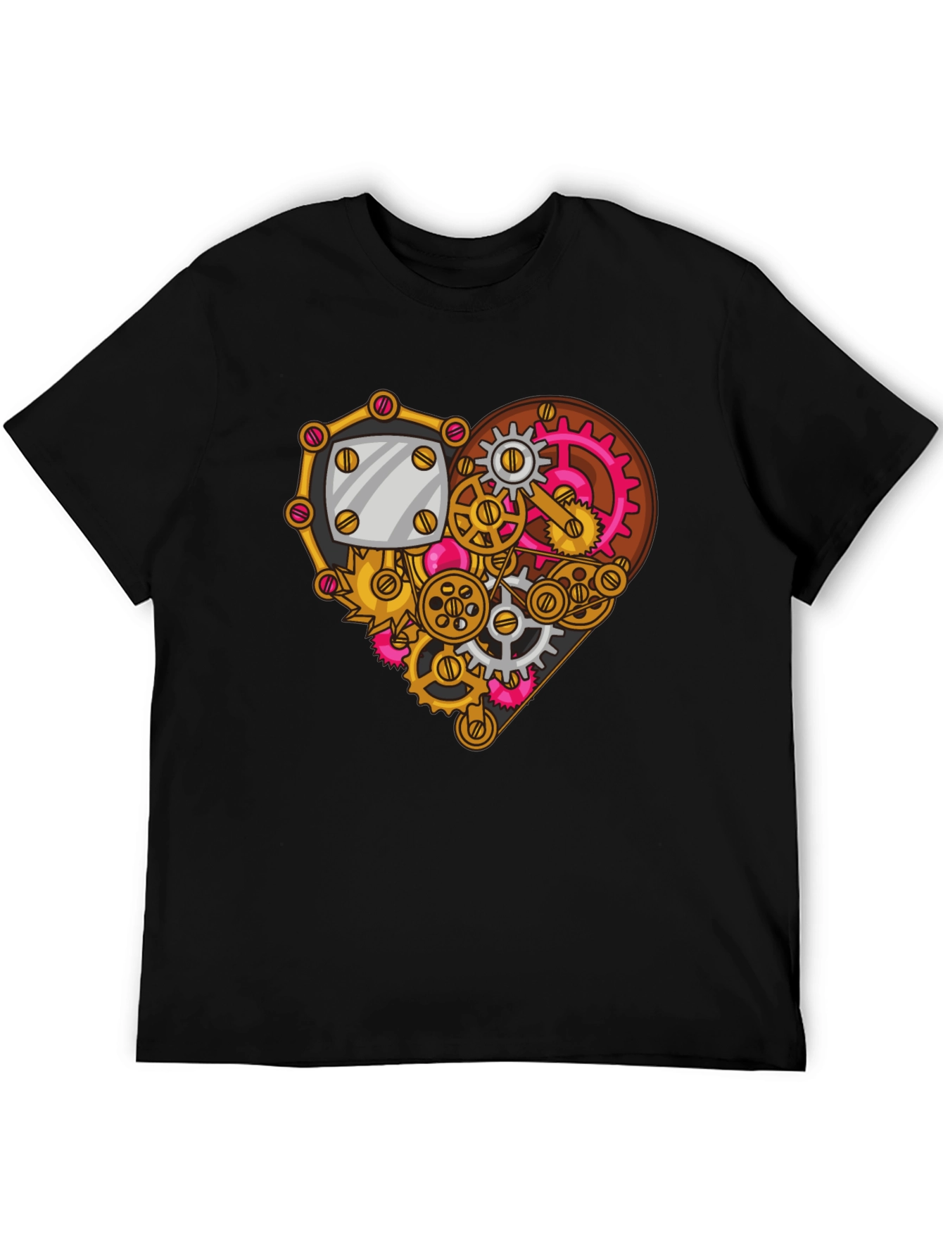 Steampunk Heart Gear Graphic Tee - Unique Design