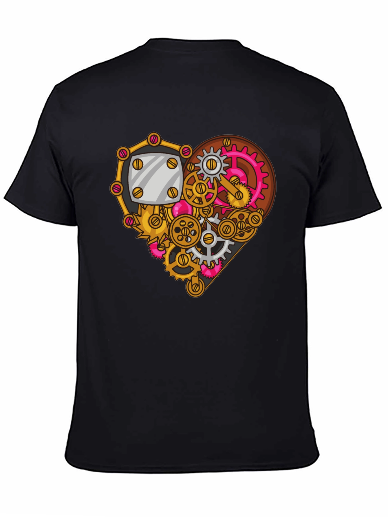 Steampunk Heart Gear Graphic Tee - Unique Design