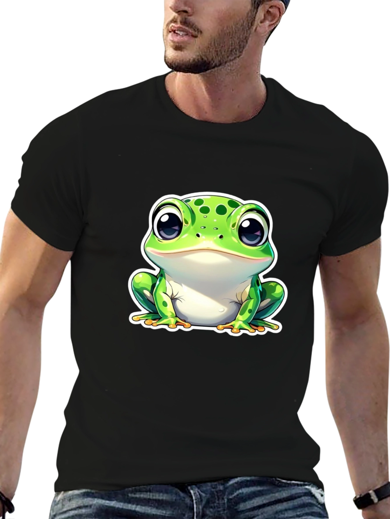 Cute Frog Graphic Tee - Unisex Black T-Shirt