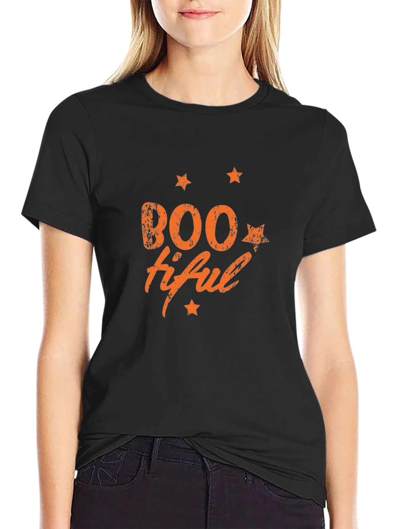 Boo-tiful Halloween Graphic Tee - Black