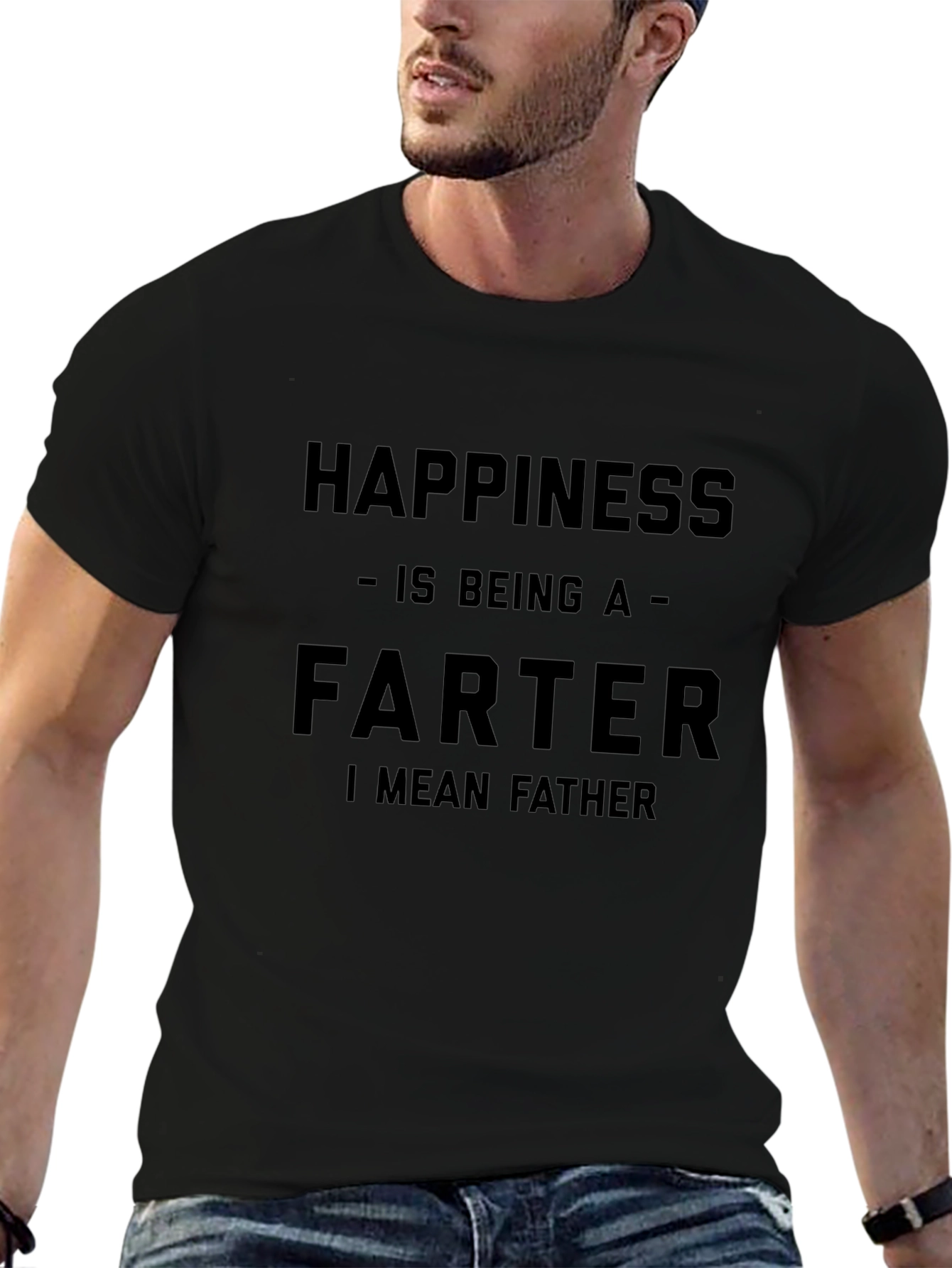 Humorous Farter I Mean Father Black T-Shirt