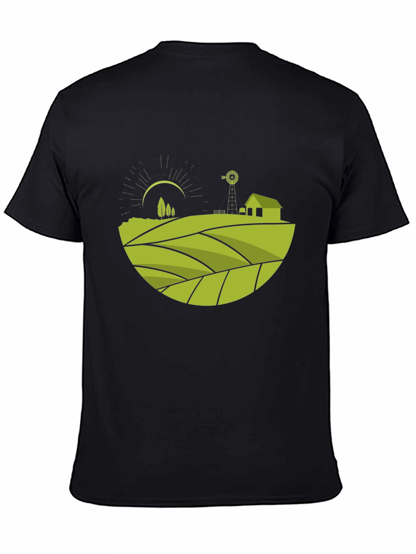 Rural Landscape Graphic Tee - Black