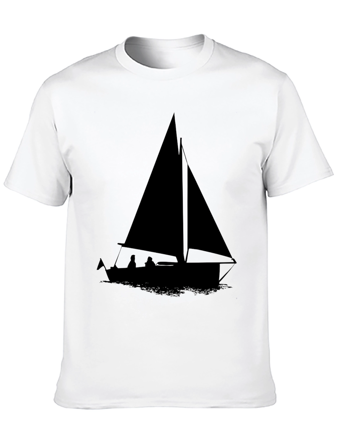 Sailboat Graphic Tee - Black Cotton Comfort