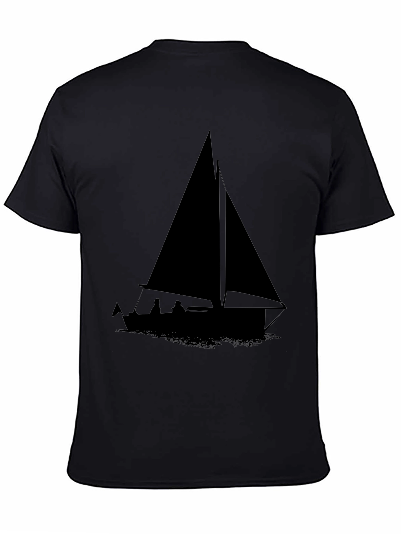 Sailboat Graphic Tee - Black Cotton Comfort