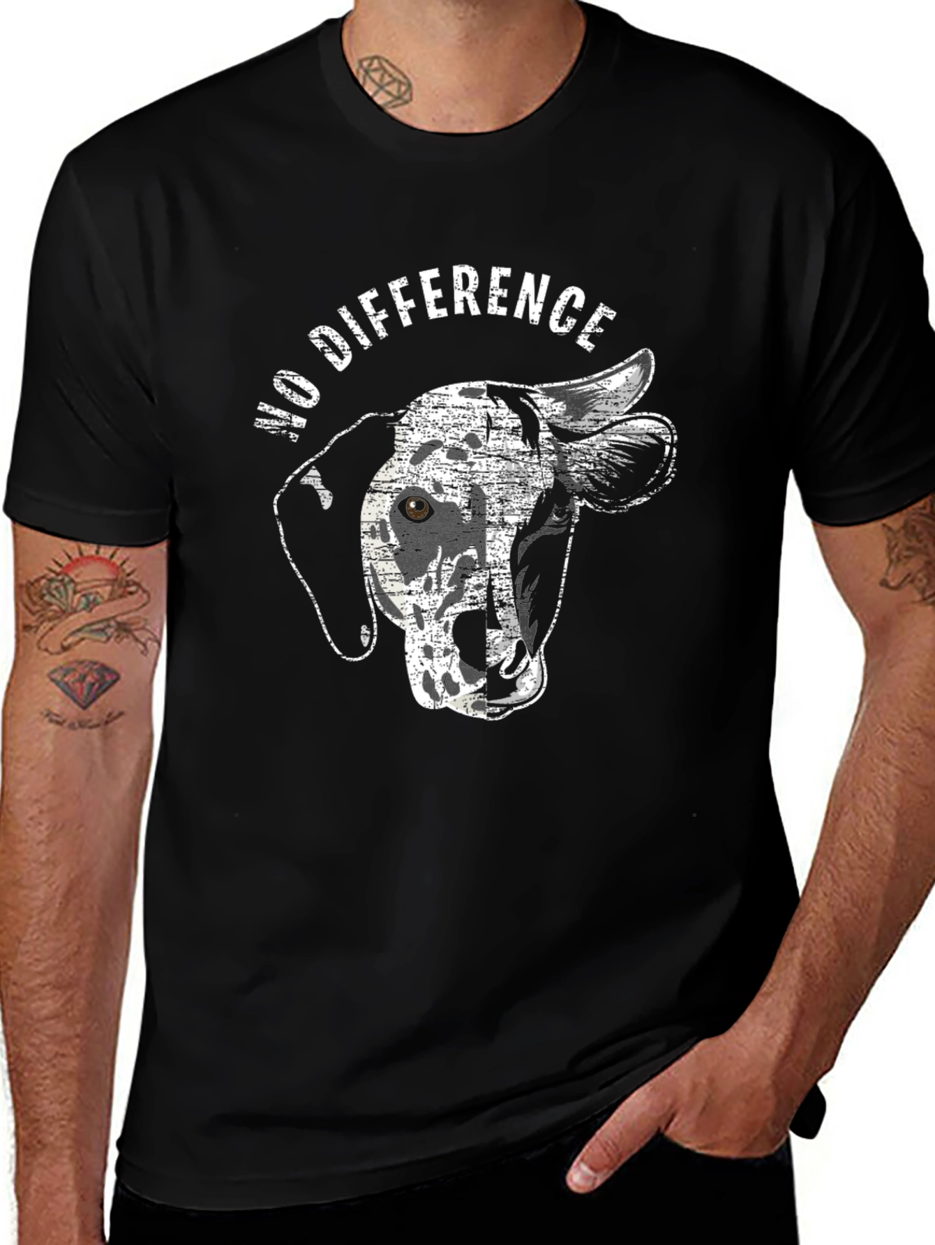 No Difference Dog Cow Animal Lover Unisex T-Shirt