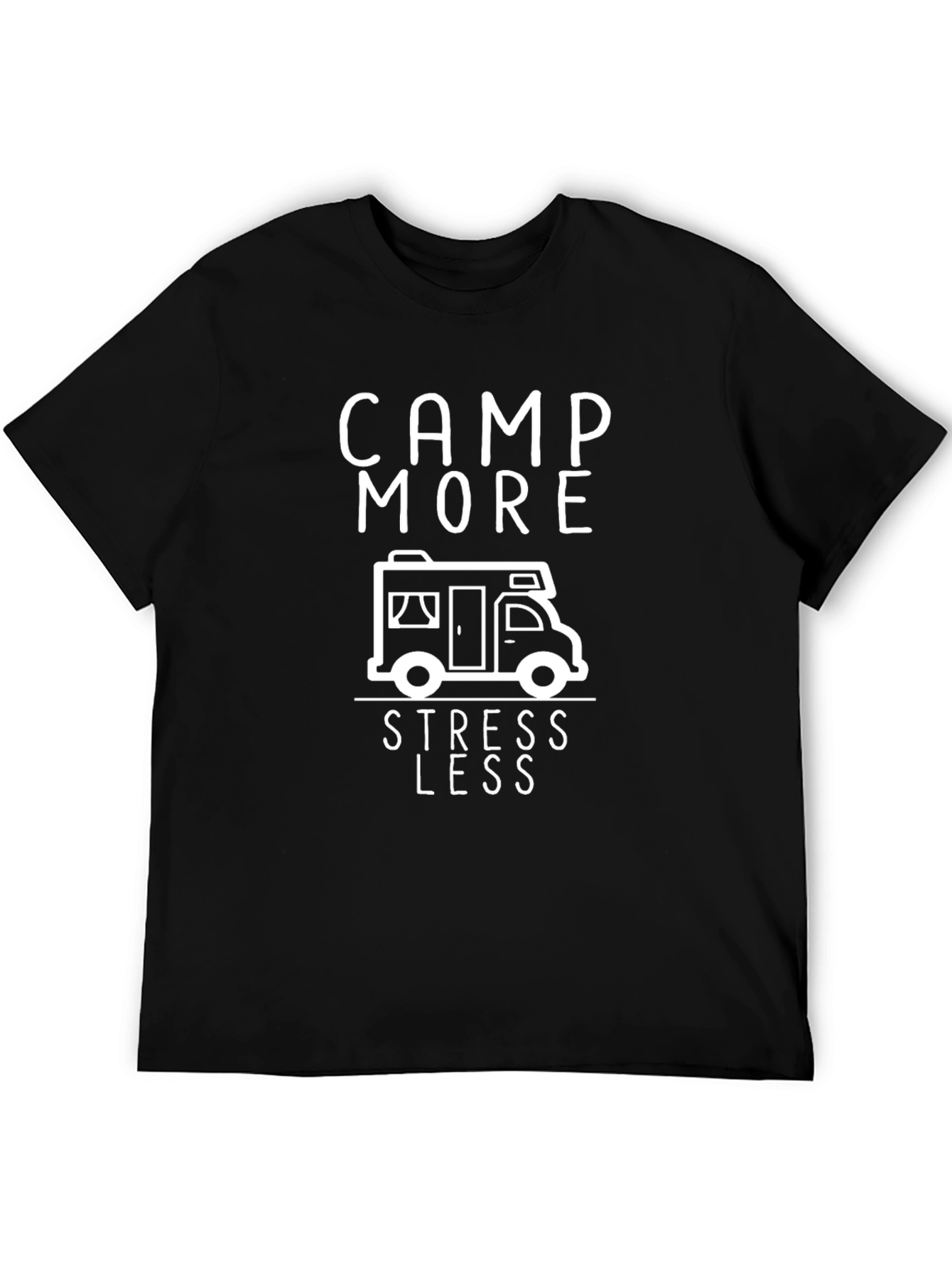Camp More Stress Less Graphic T-Shirt