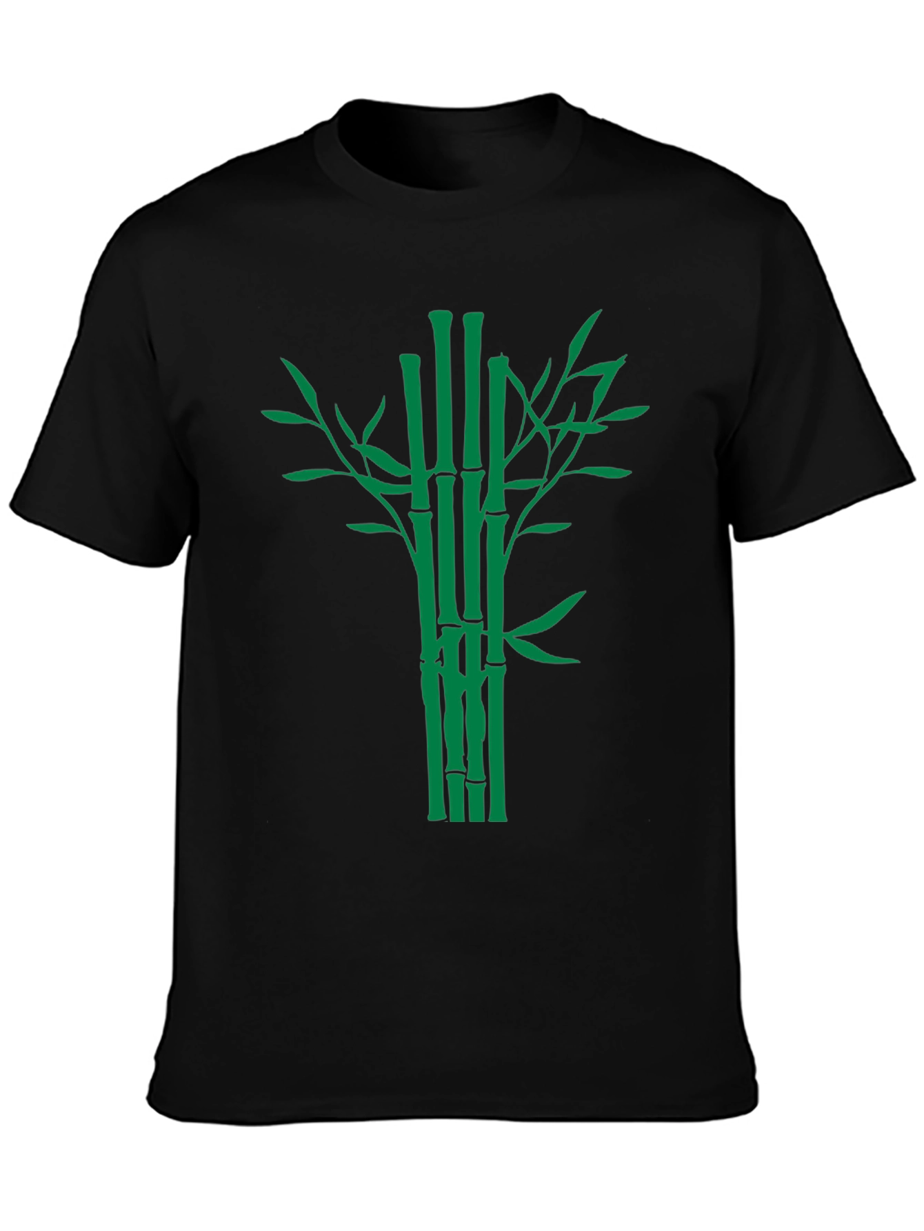 Bamboo Graphic Tee - Classic Black Cotton T-Shirt