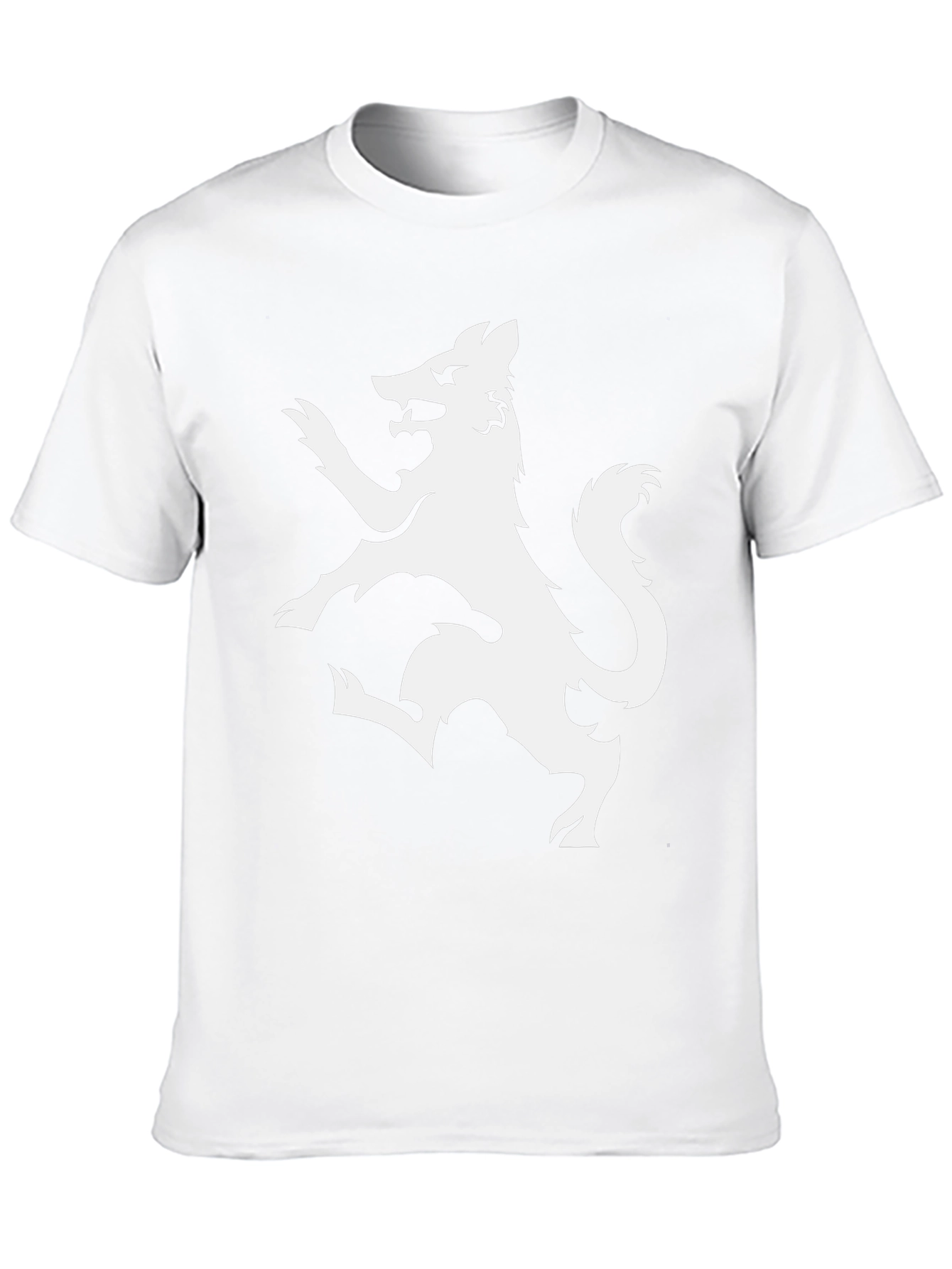 Black T-Shirt with White Wolf Design
