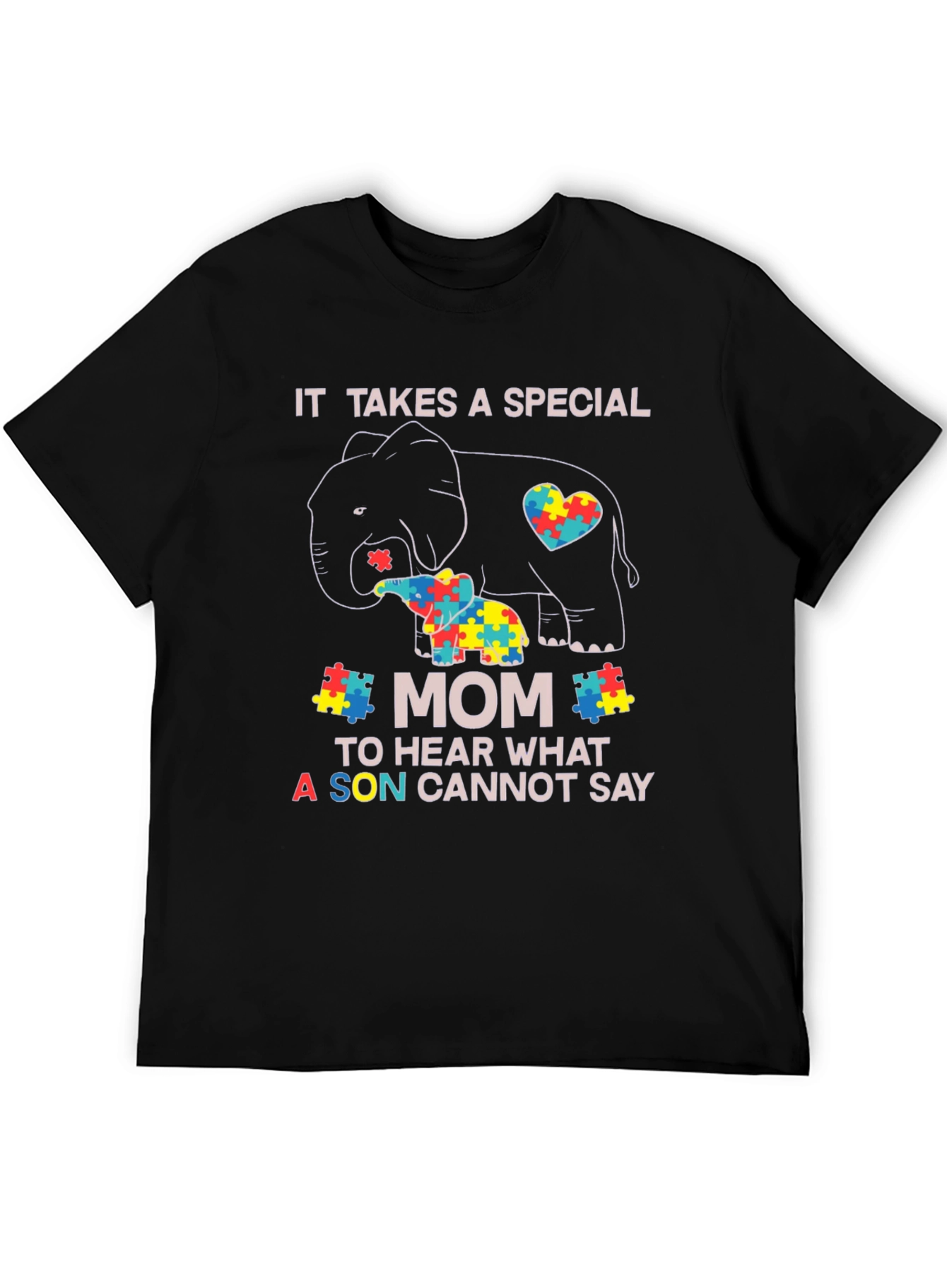 Autism Awareness Elephant Mom T-Shirt