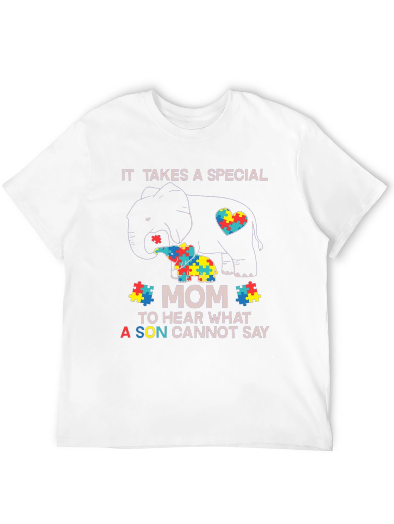 Autism Awareness Elephant Mom T-Shirt