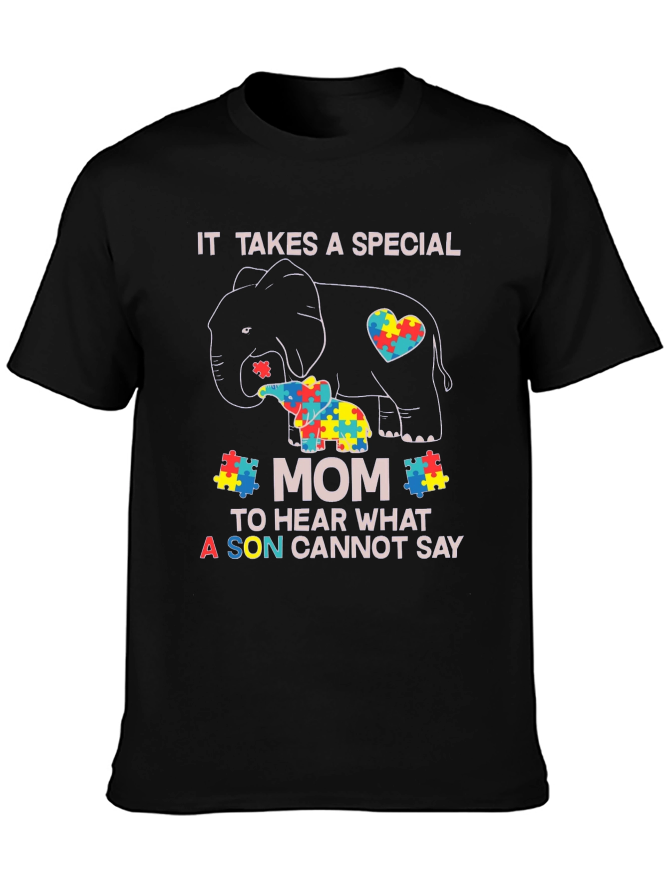Autism Awareness Elephant Mom T-Shirt