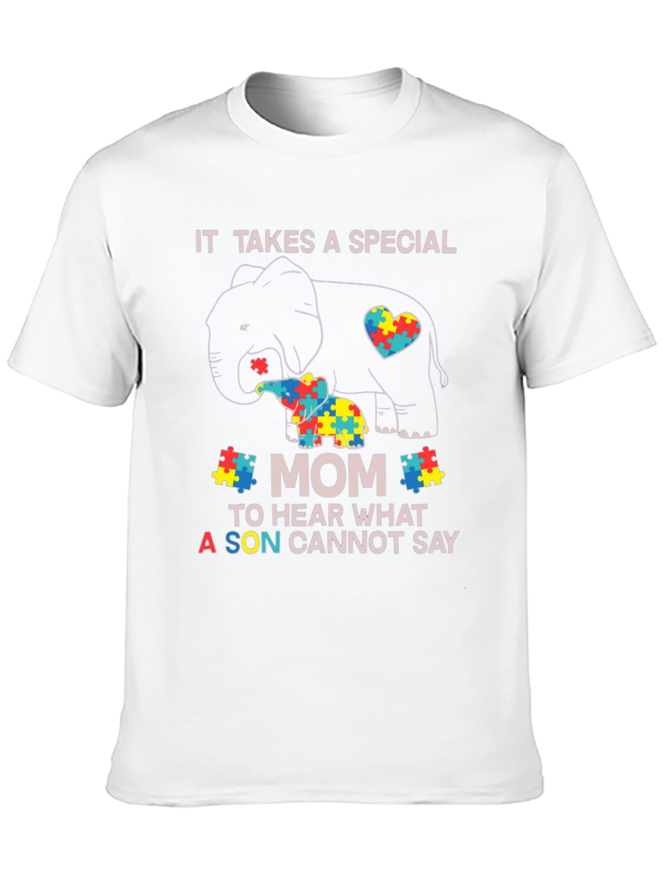 Autism Awareness Elephant Mom T-Shirt