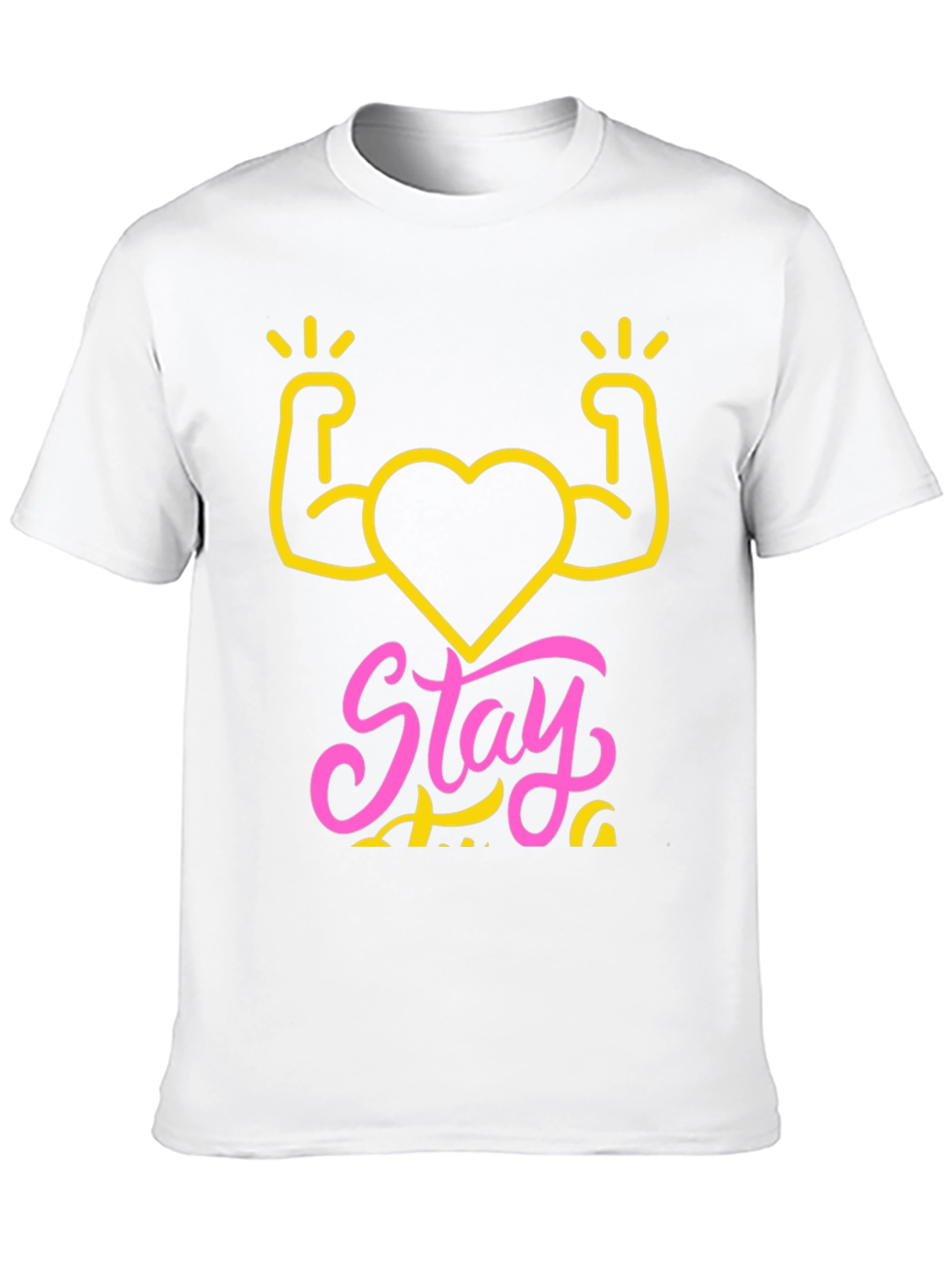 Stay Strong Heart Graphic Tee - Fitness Shirt