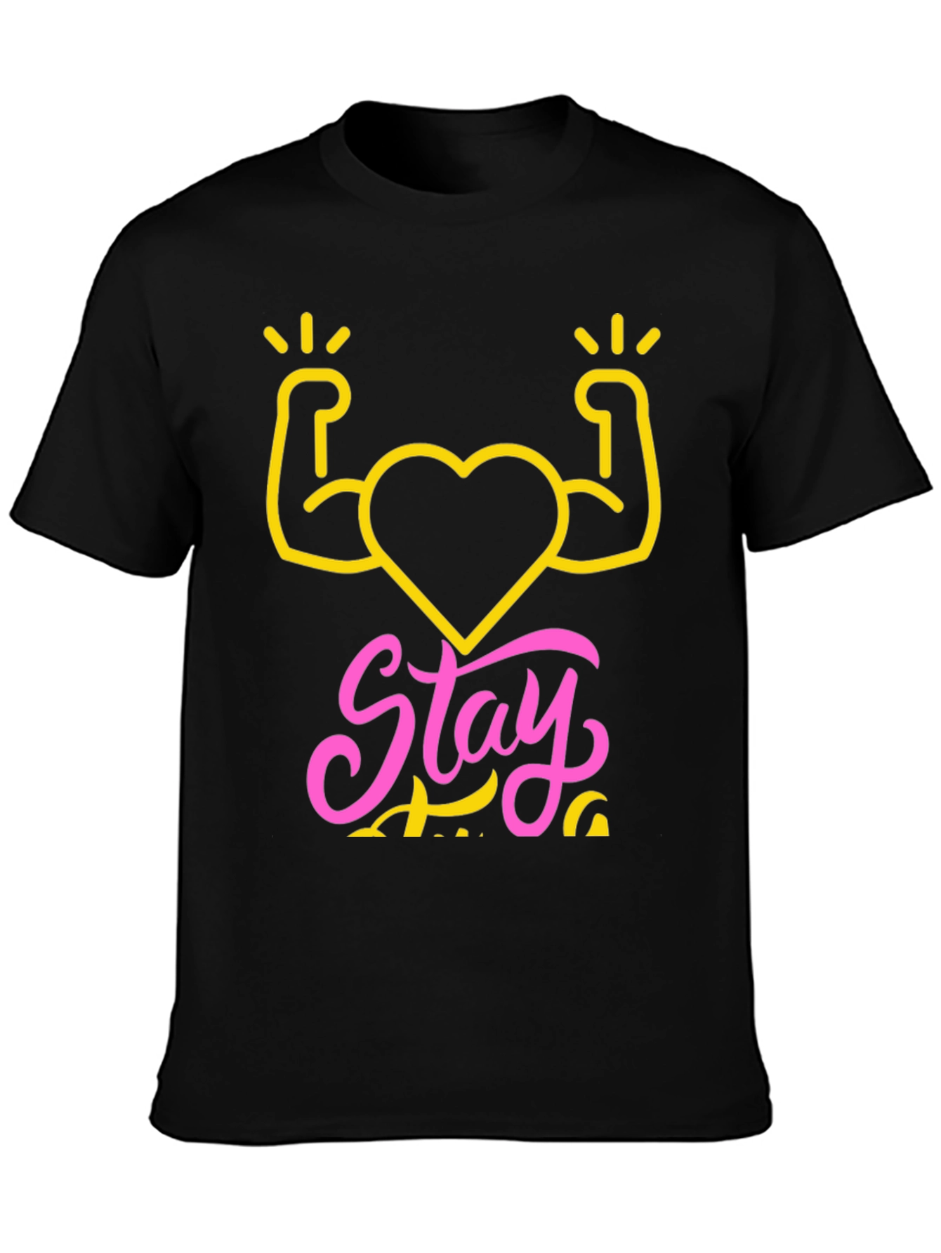 Stay Strong Heart Graphic Tee - Fitness Shirt