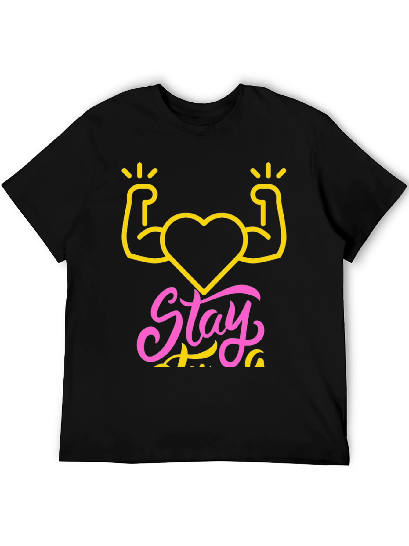 Stay Strong Heart Graphic Tee - Fitness Shirt