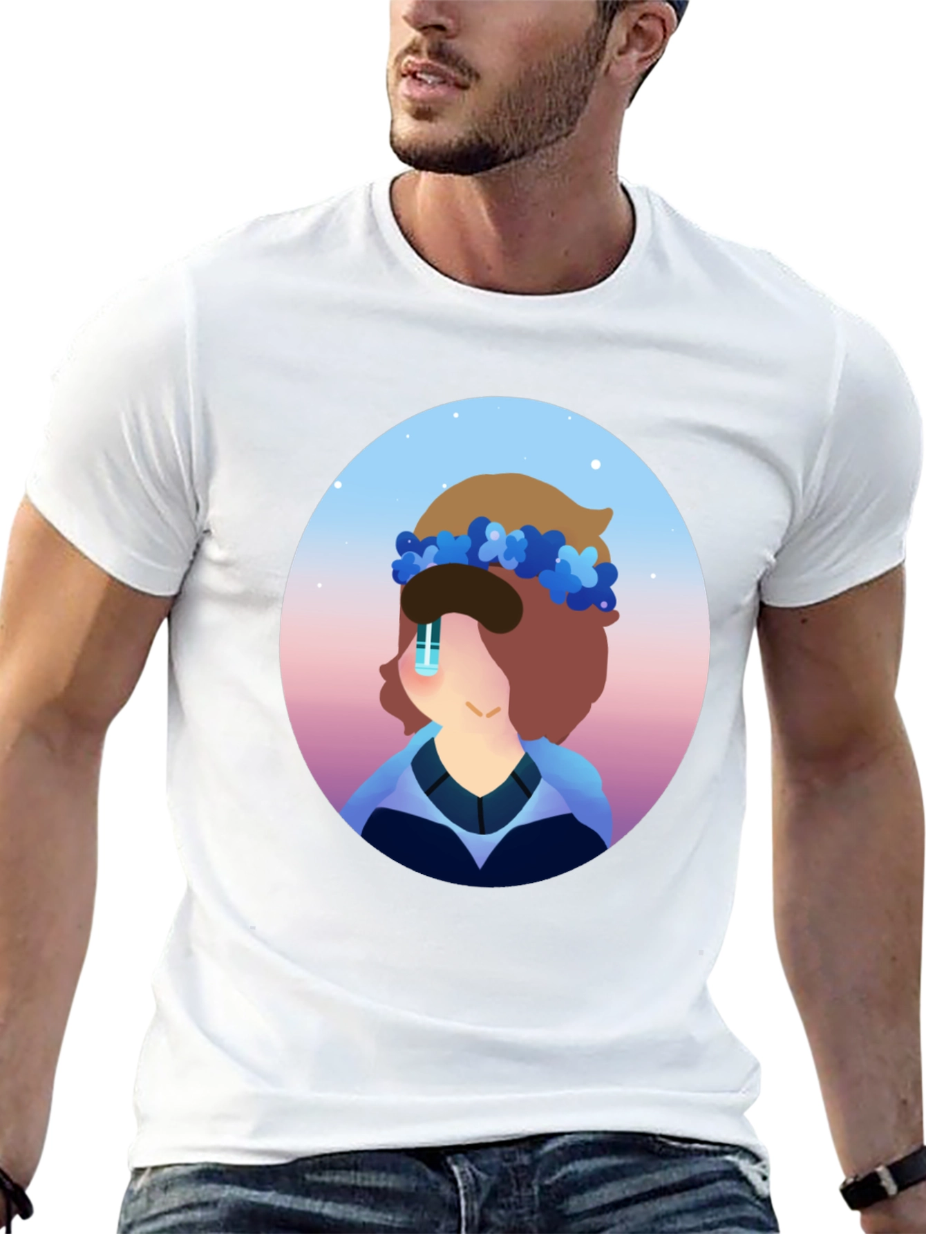 Floral Crown Cartoon T-Shirt