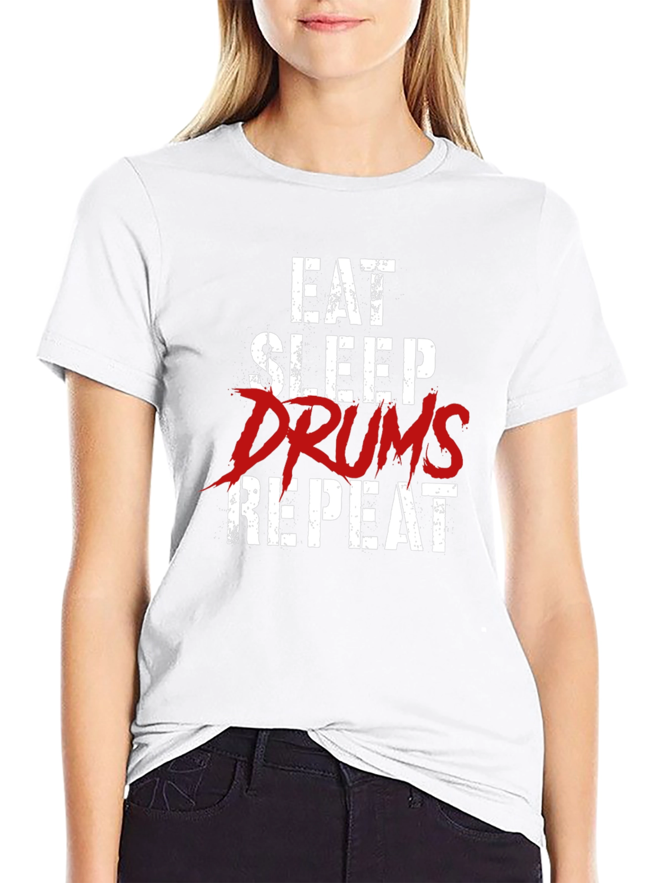 Eat Sleep Drums Repeat Graphic T-Shirt