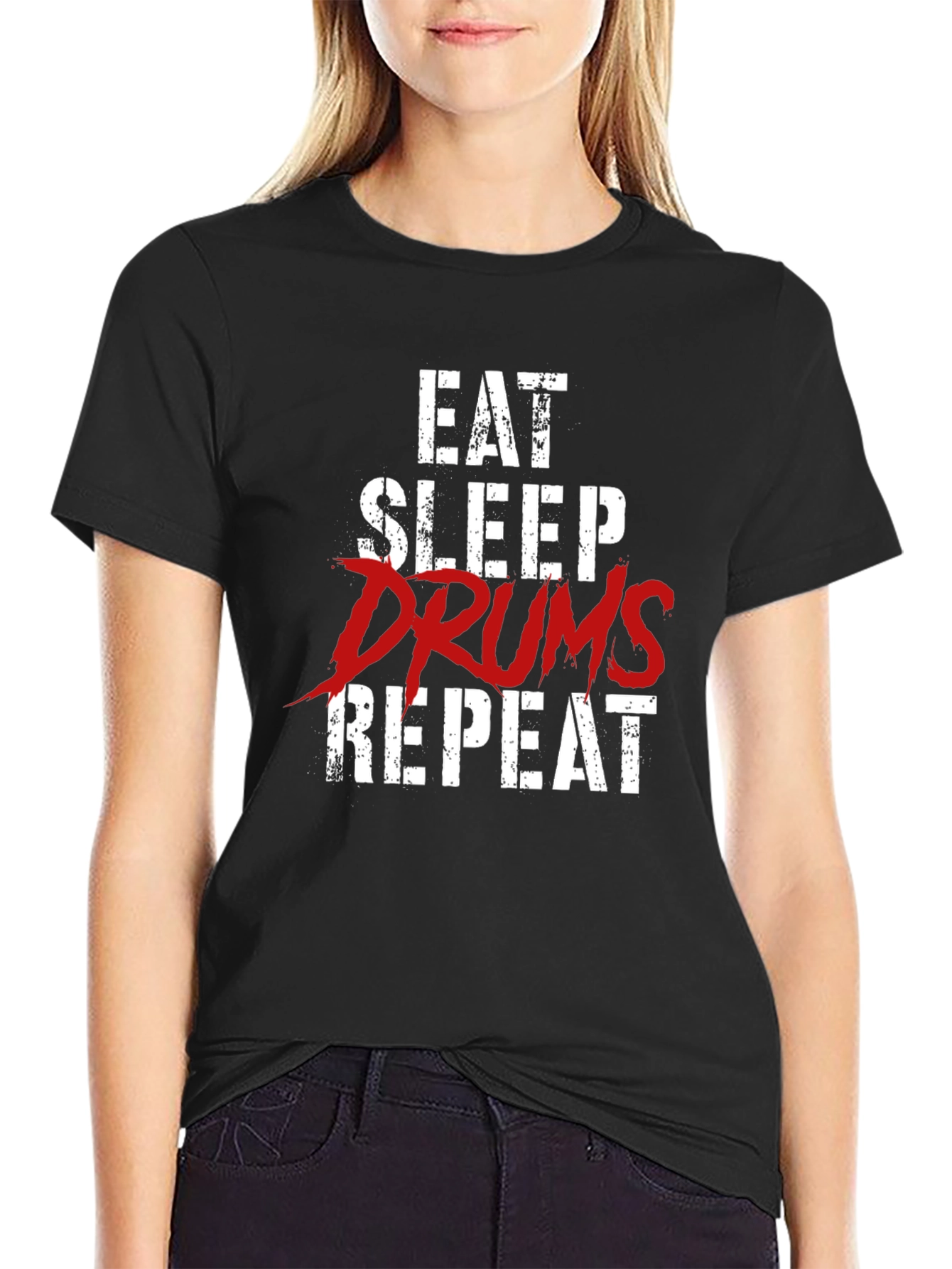 Eat Sleep Drums Repeat Graphic T-Shirt