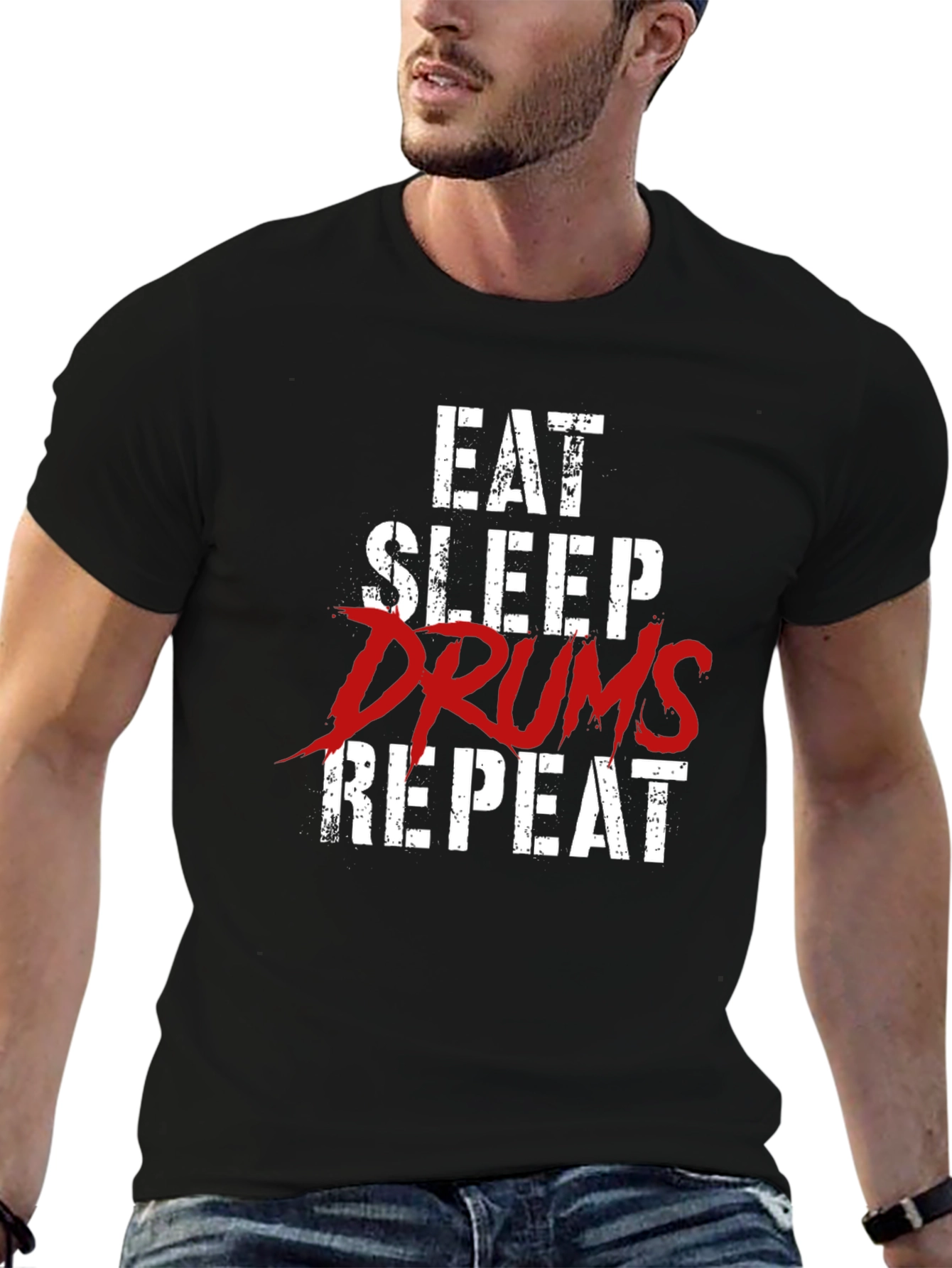 Eat Sleep Drums Repeat Graphic T-Shirt