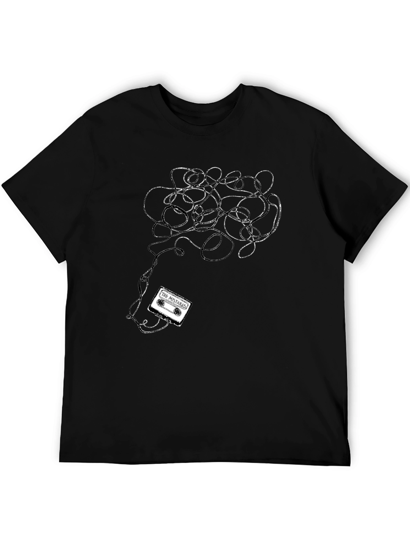 Tangled Tape Tee - Black Cotton Graphic T-Shirt