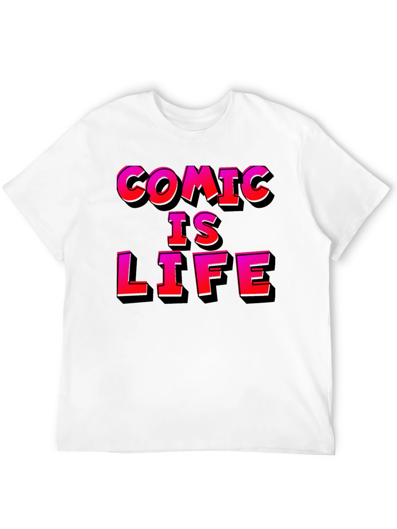 Comic Is Life Graphic T-Shirt - Black Cotton Tee