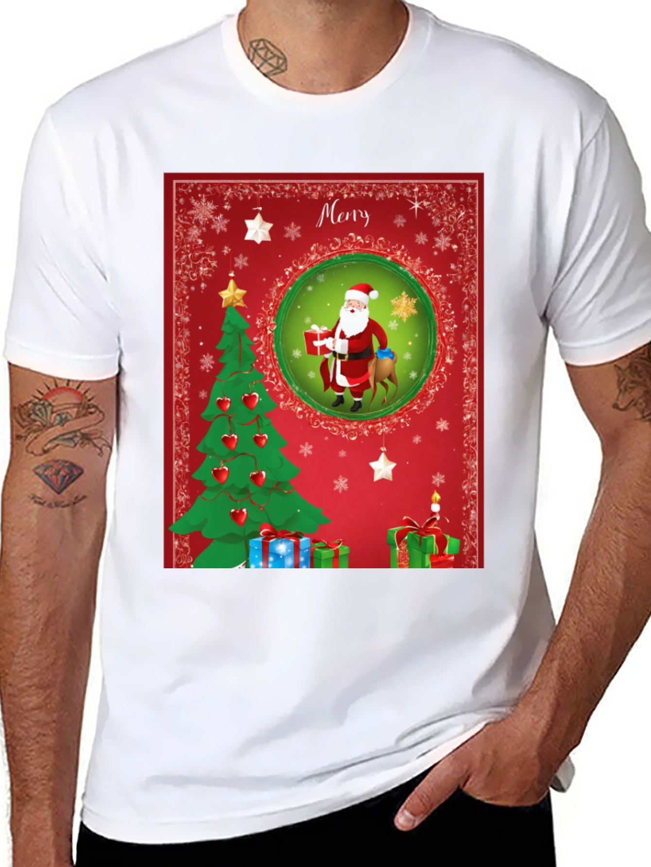 Festive Christmas Santa T-Shirt - Holiday Cheer