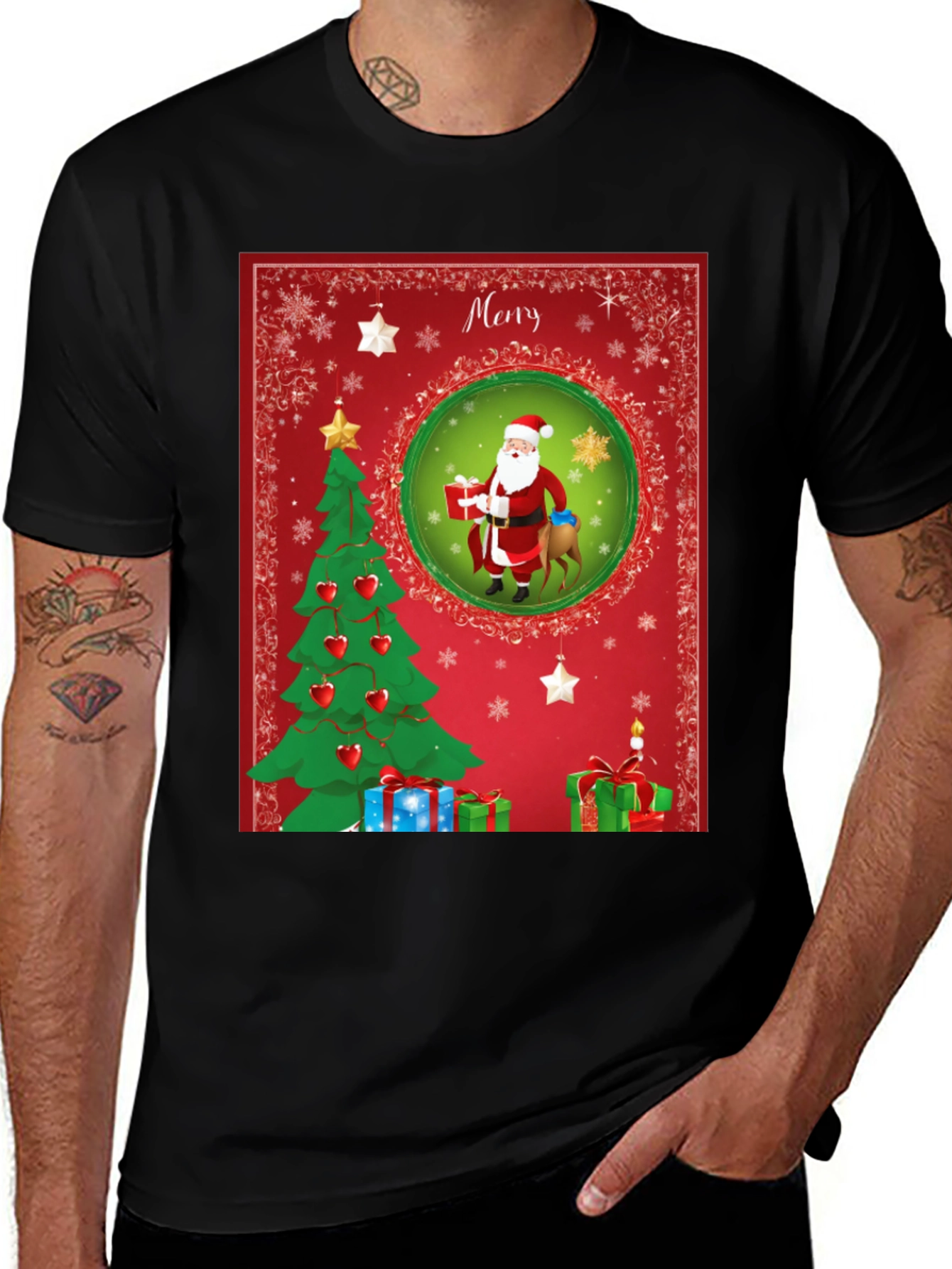 Festive Christmas Santa T-Shirt - Holiday Cheer