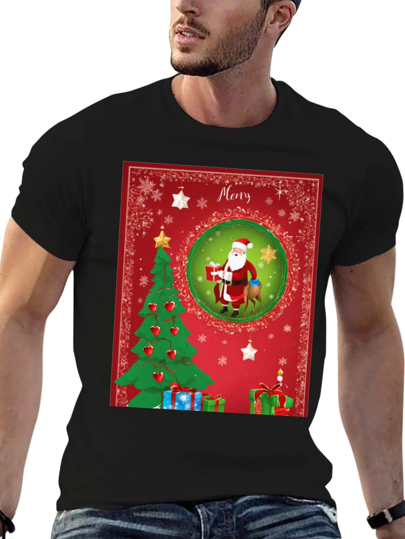 Festive Christmas Santa T-Shirt - Holiday Cheer