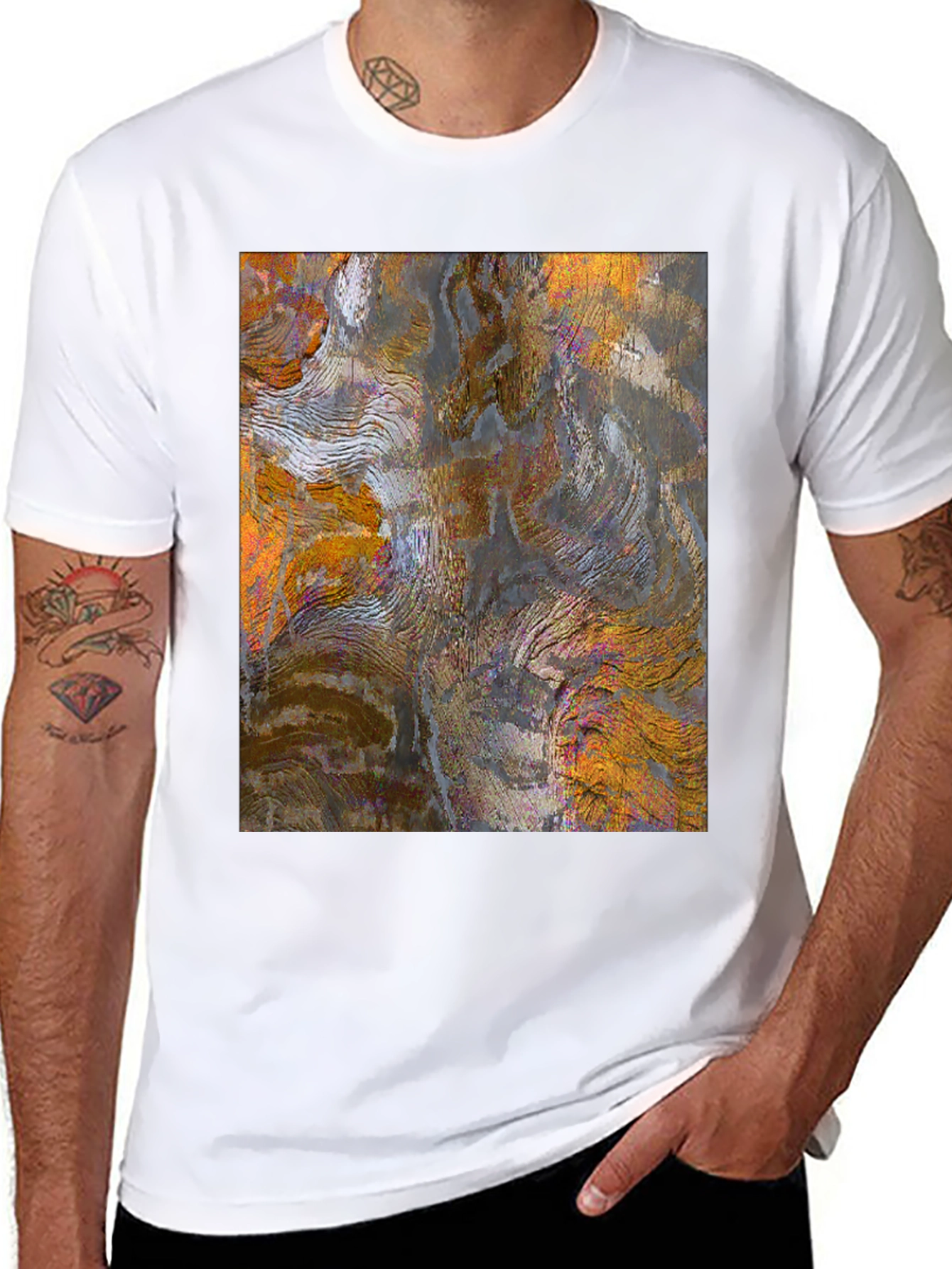 Abstract Art Print Black Tee