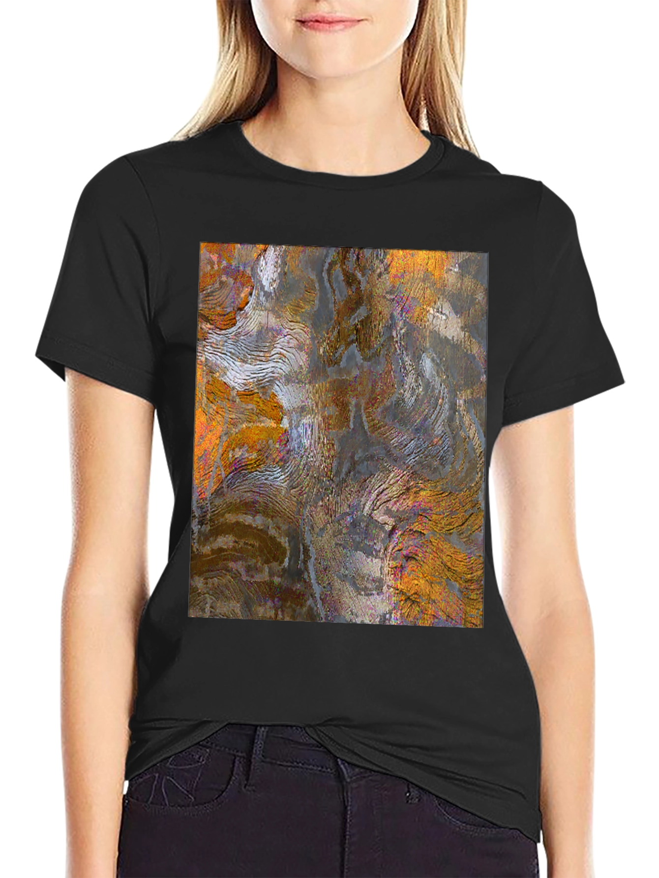 Abstract Art Print Black Tee