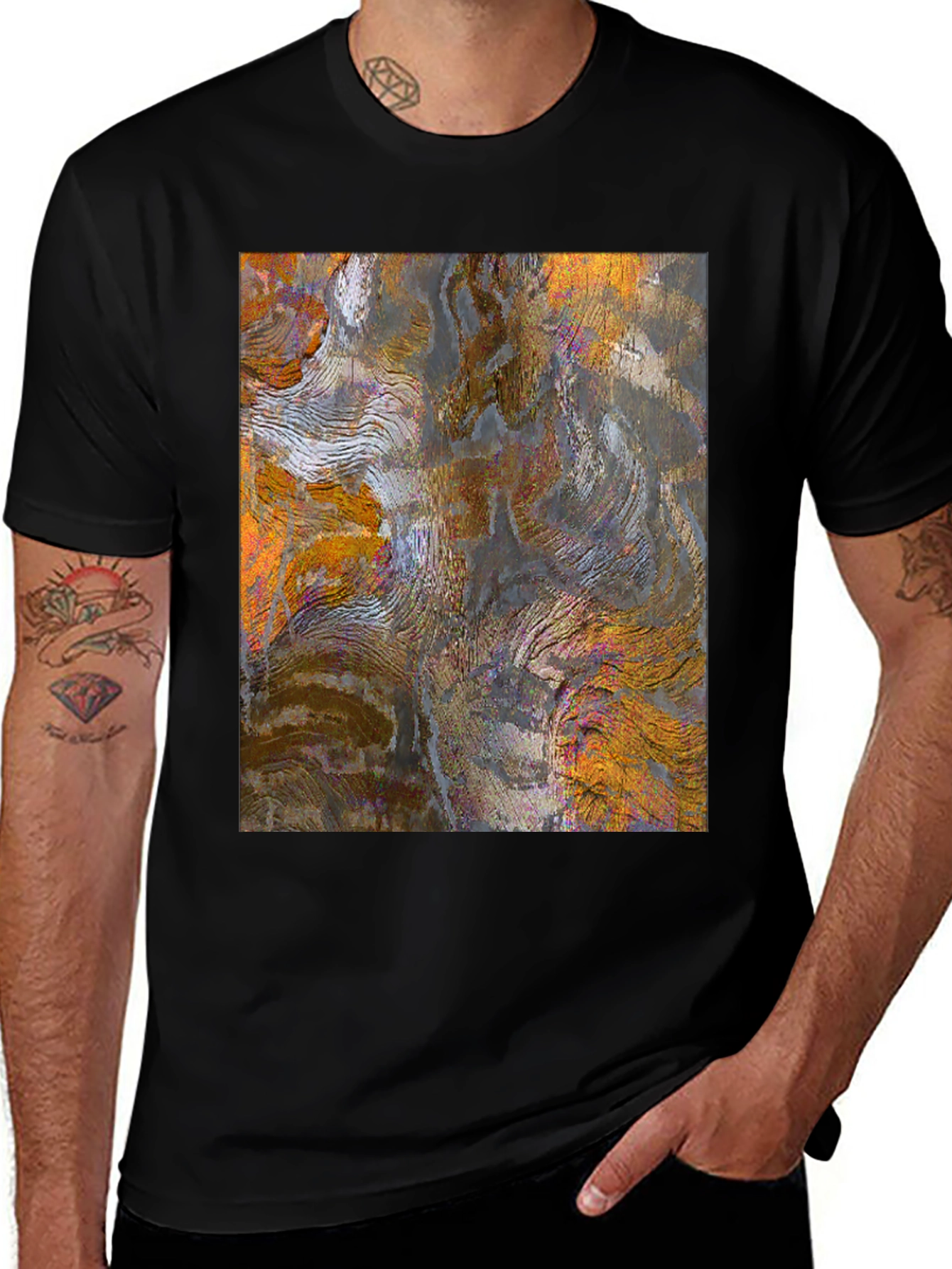 Abstract Art Print Black Tee
