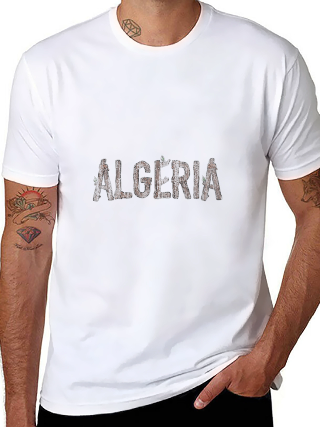 Algeria Graphic Print Black T-Shirt