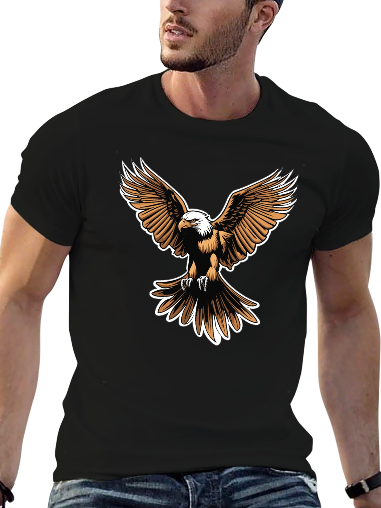 Bald Eagle Graphic Tee - Mens Black T-Shirt