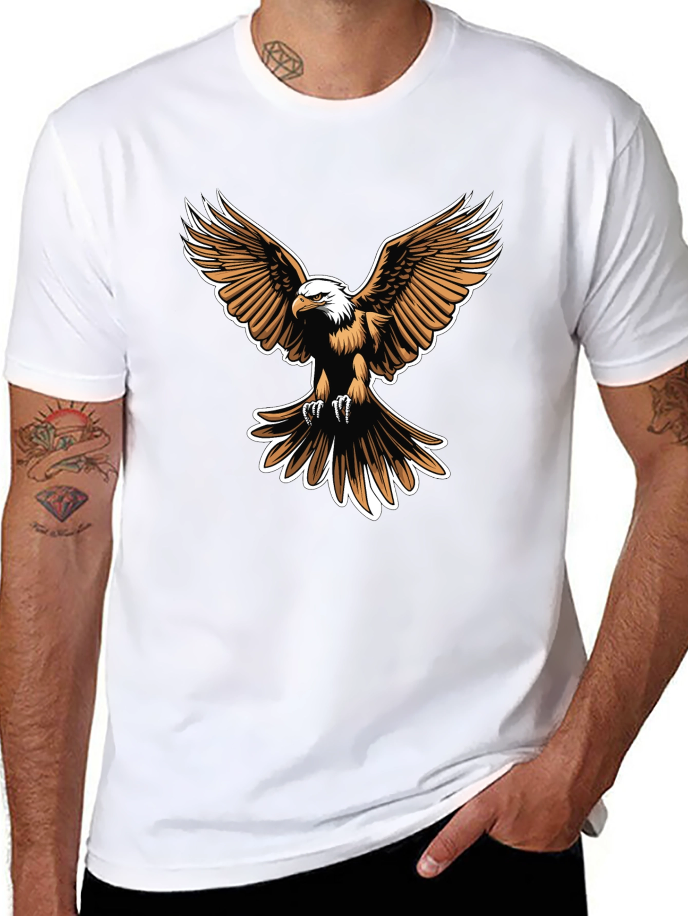 Bald Eagle Graphic Tee - Mens Black T-Shirt