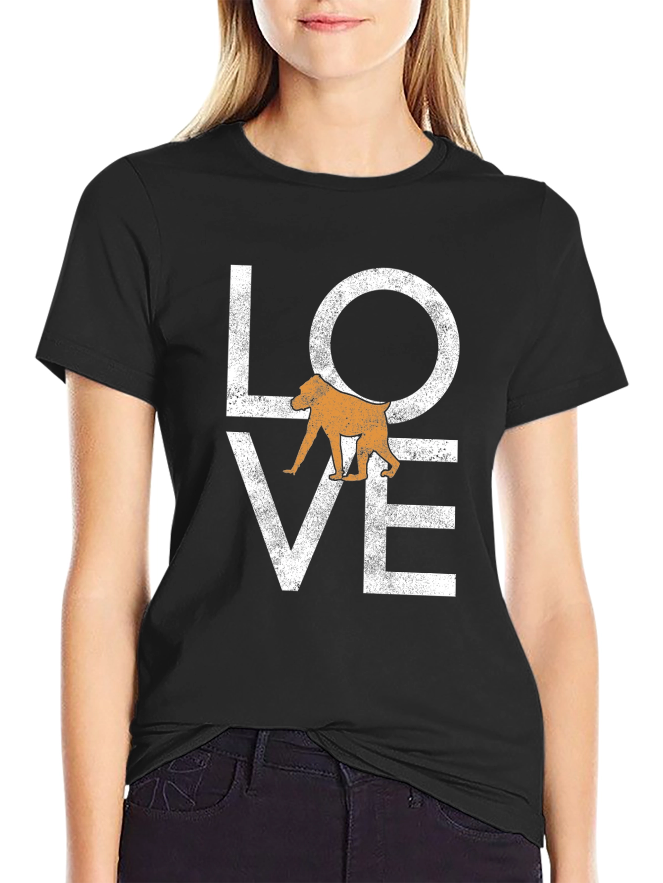 Love Baboon Graphic Tee - Soft Black T-Shirt