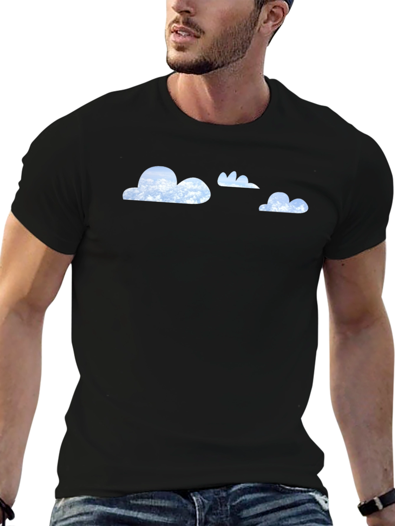 Cloud Print Black T-Shirt