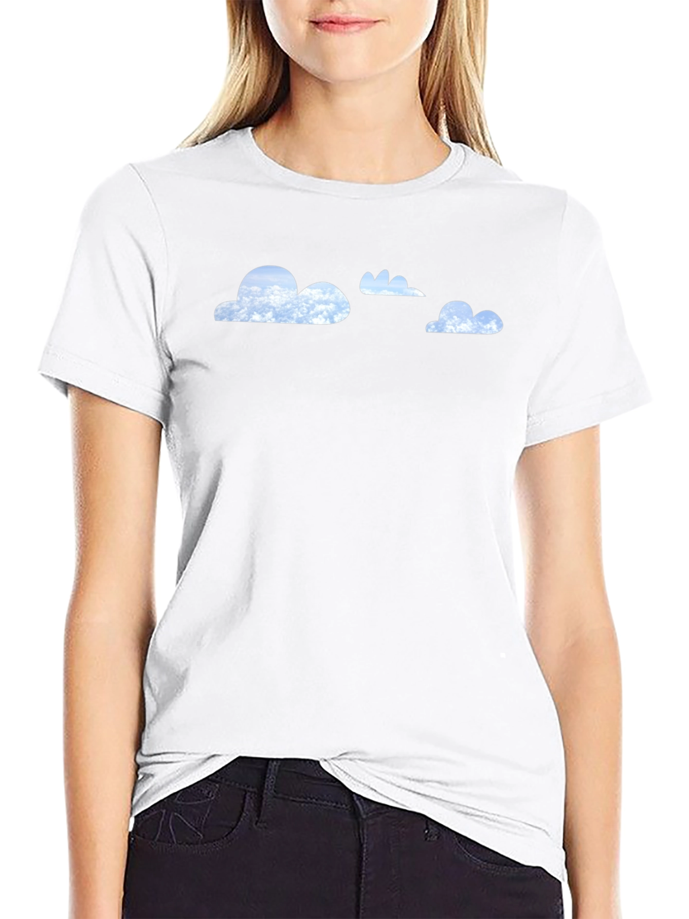 Cloud Print Black T-Shirt