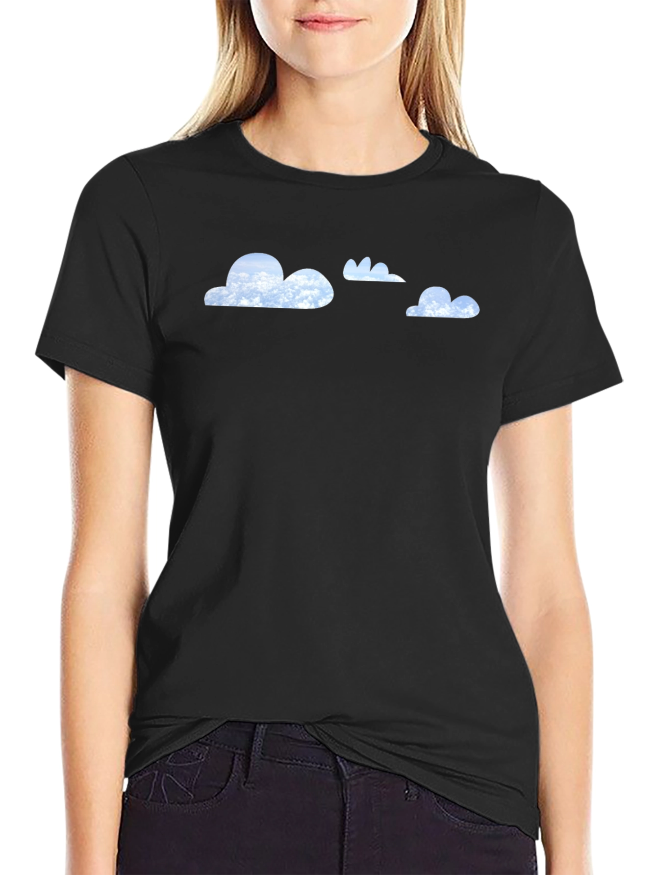 Cloud Print Black T-Shirt