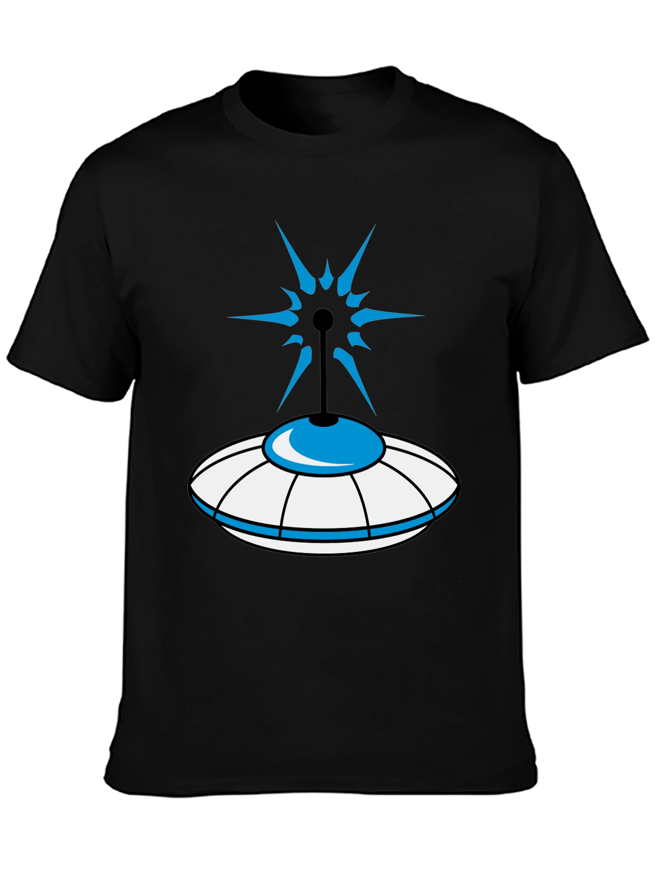 UFO Graphic Tee - Sci-Fi Style Black T-Shirt