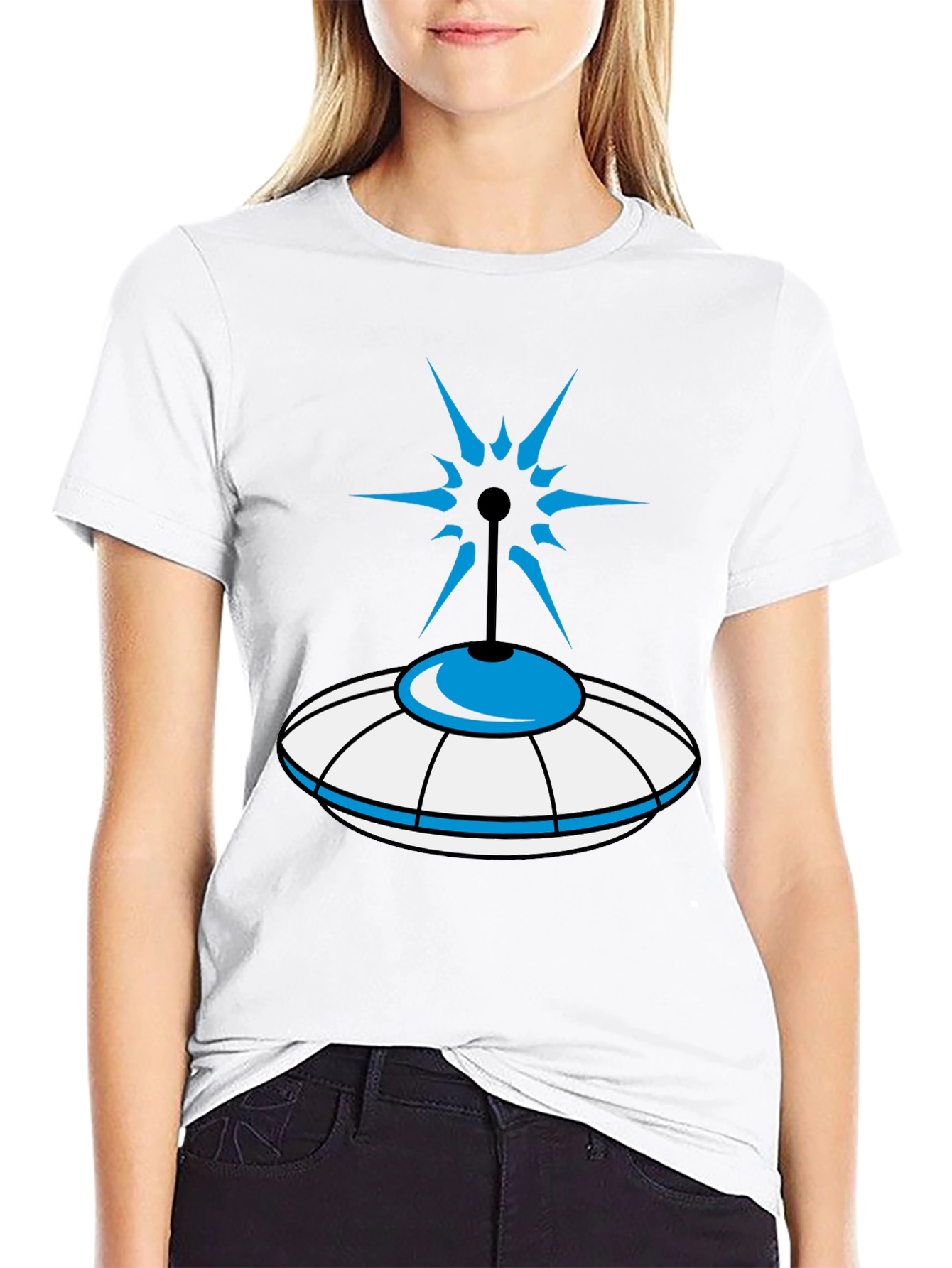 UFO Graphic Tee - Sci-Fi Style Black T-Shirt