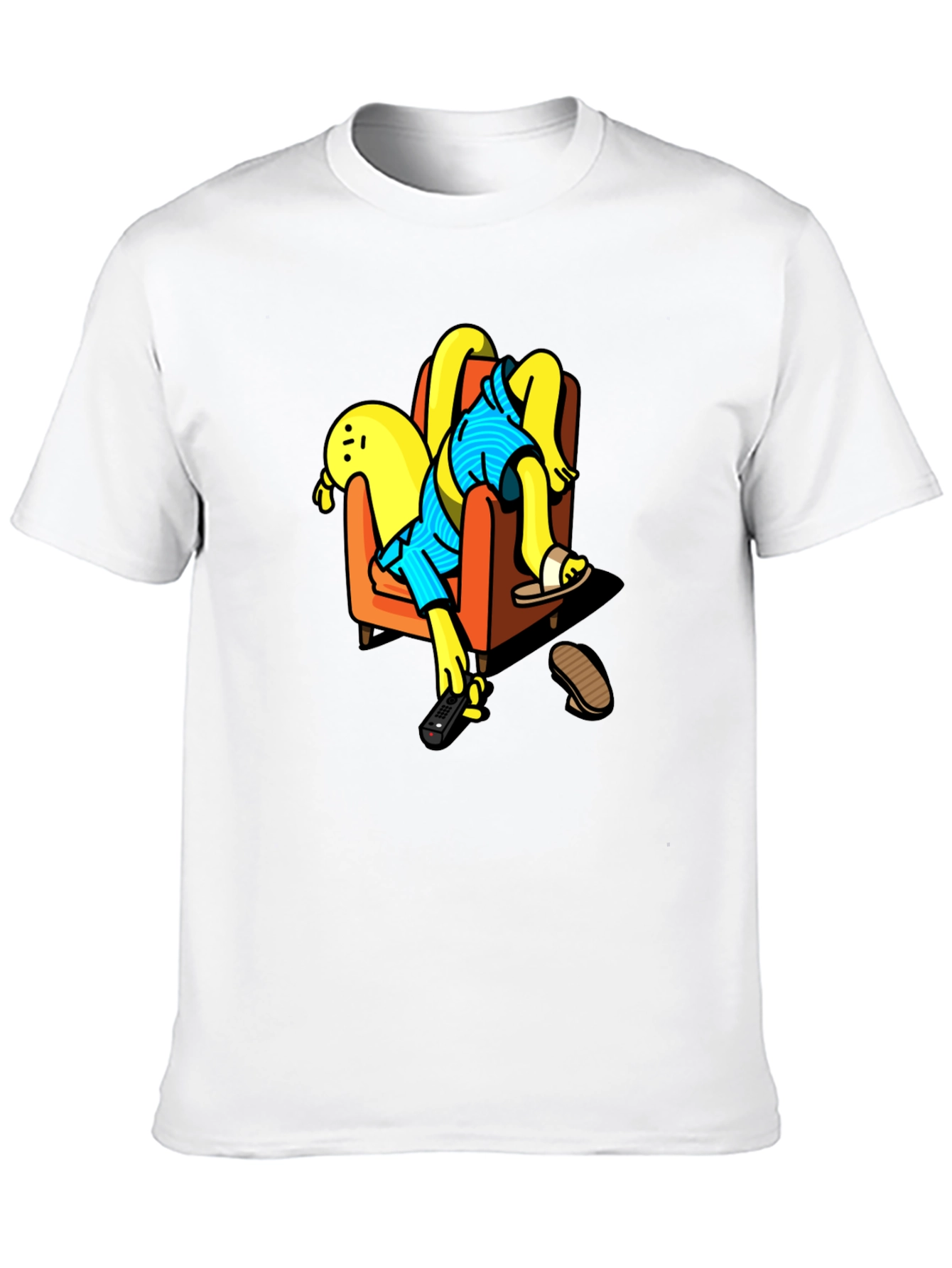 Funny Cartoon Character Relaxing Black T-Shirt