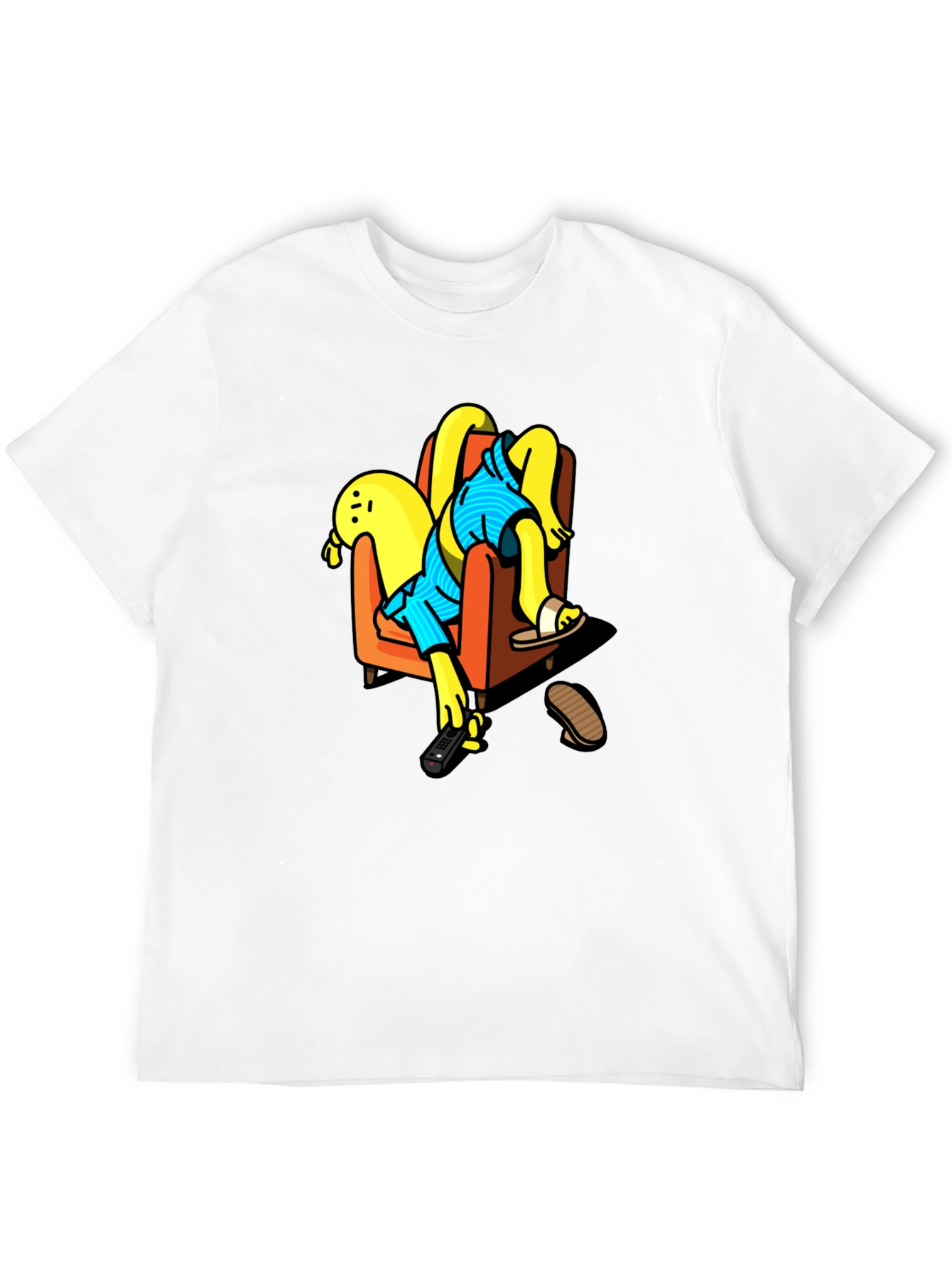 Funny Cartoon Character Relaxing Black T-Shirt